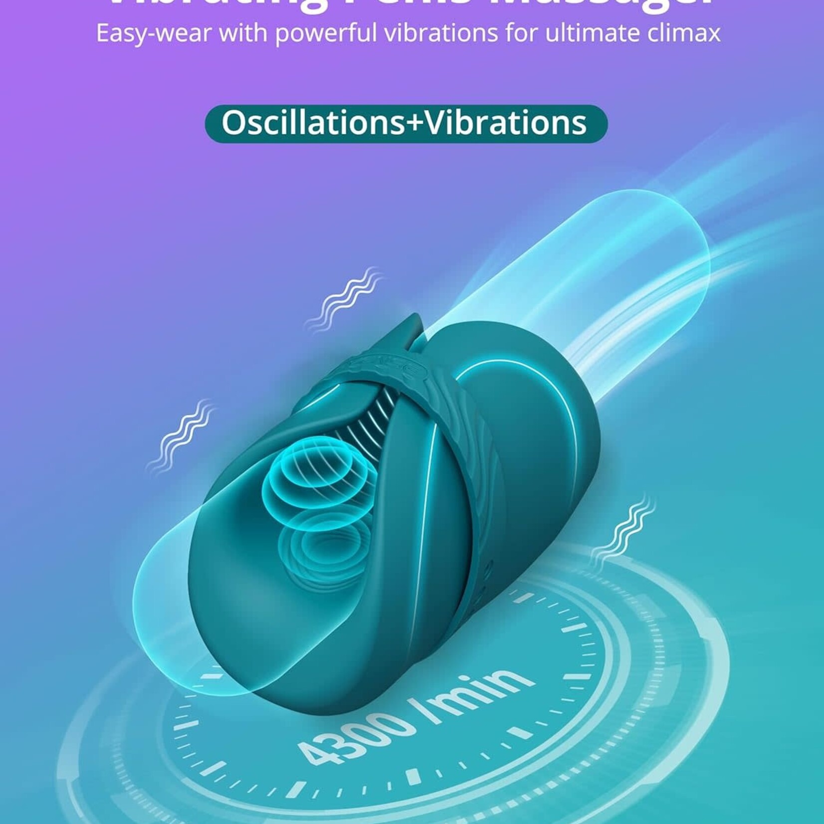 LOVENSE Lovense Gush 2 Motion Handsfree Silicone Rechargeable Oscillating Masturbator - Green