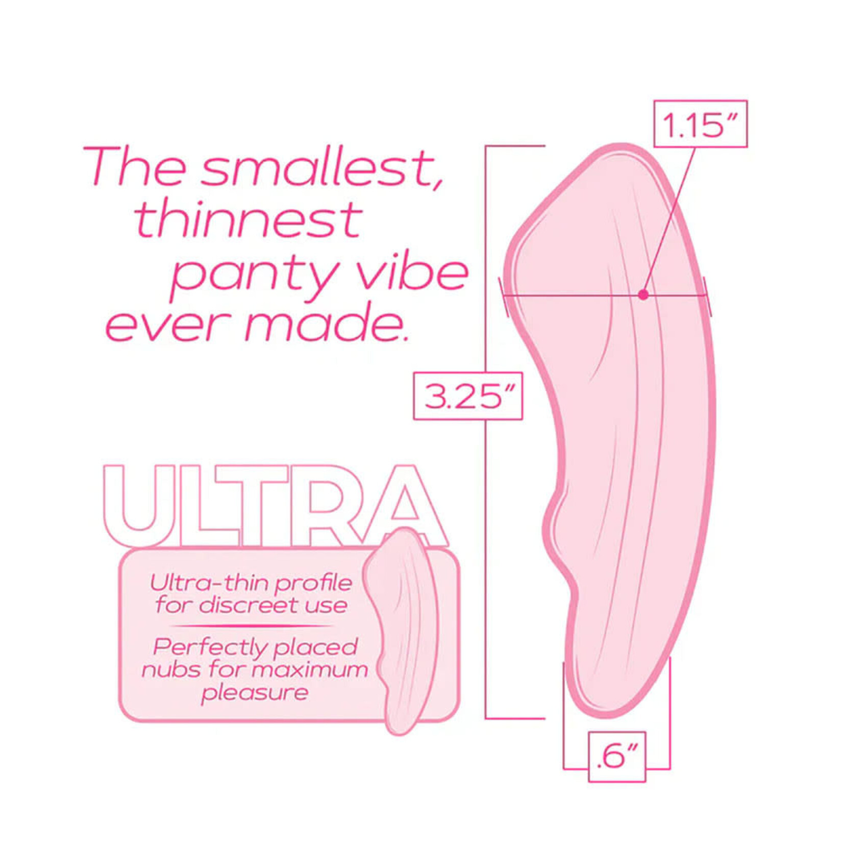 Icon Brands Ultra Rechargeable Silicone Panty Vibe with Remote Control