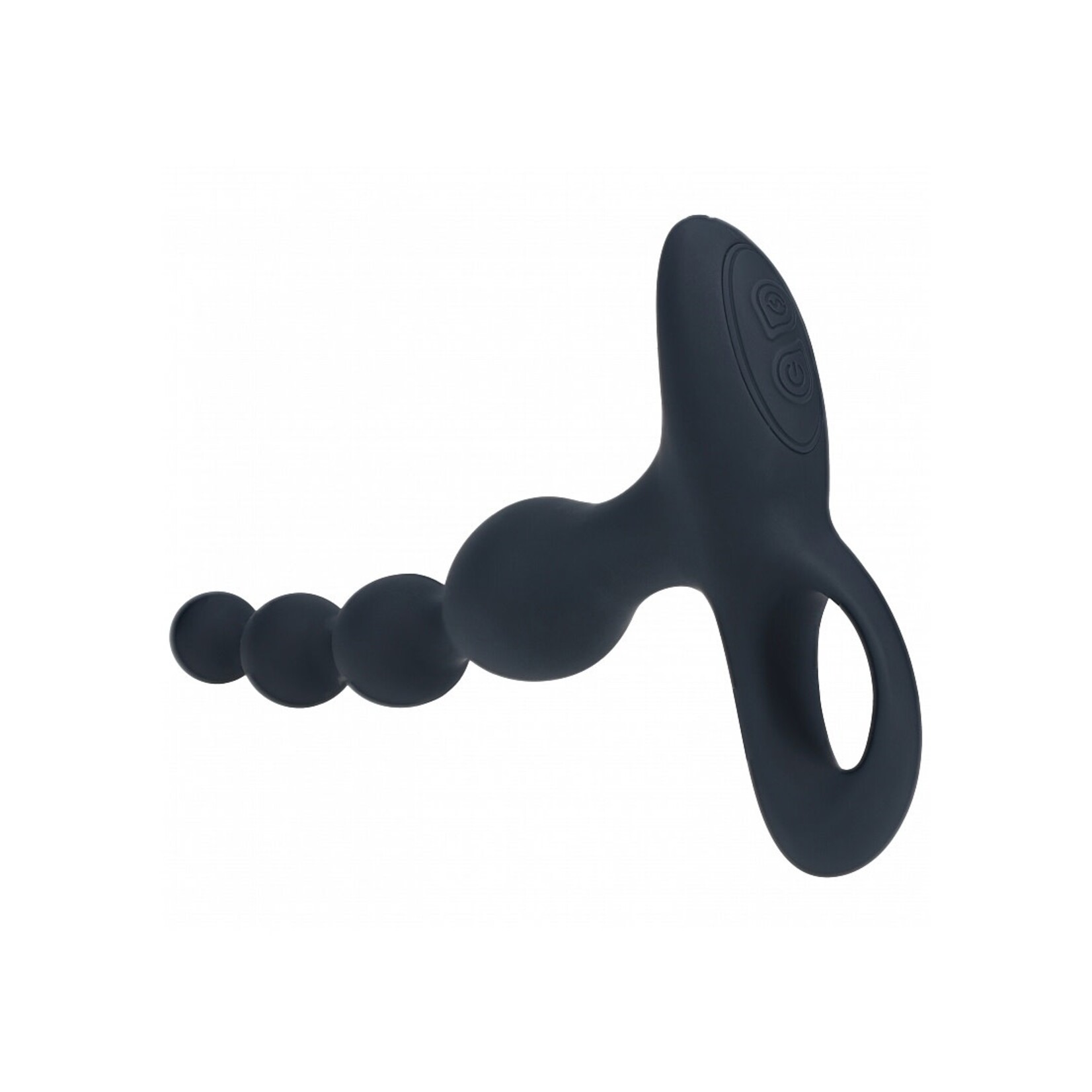 Shots Levelz Levelz Beaded Vibrating Silicone Rechargeable Anal Plug with Remote Control - Black