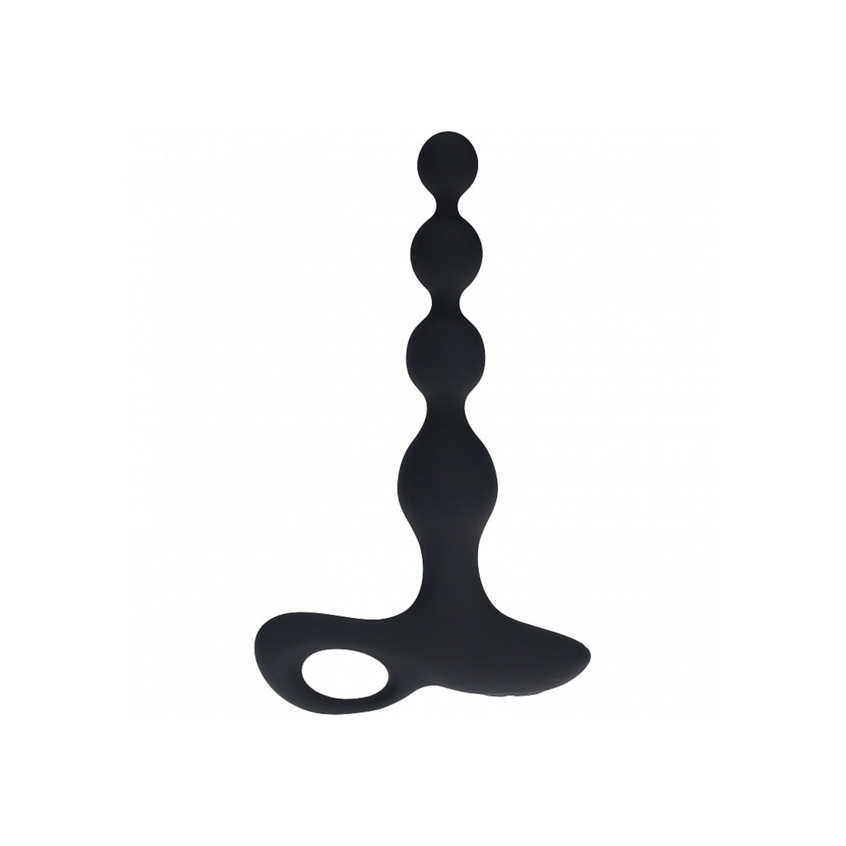 Shots Levelz Levelz Beaded Vibrating Silicone Rechargeable Anal Plug with Remote Control - Black