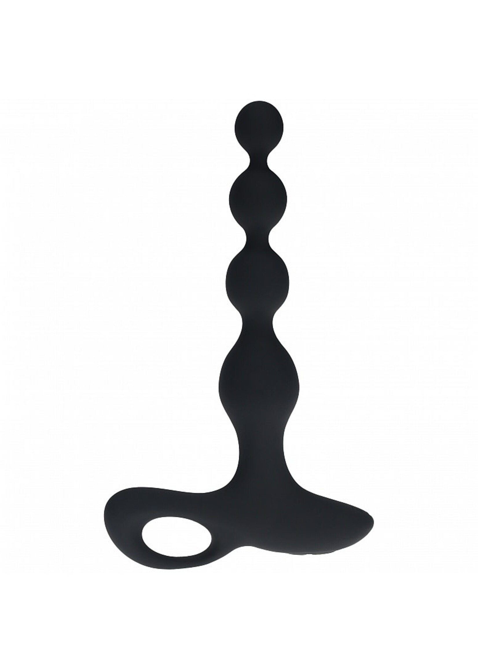 Shots Levelz Levelz Beaded Vibrating Silicone Rechargeable Anal Plug with Remote Control - Black