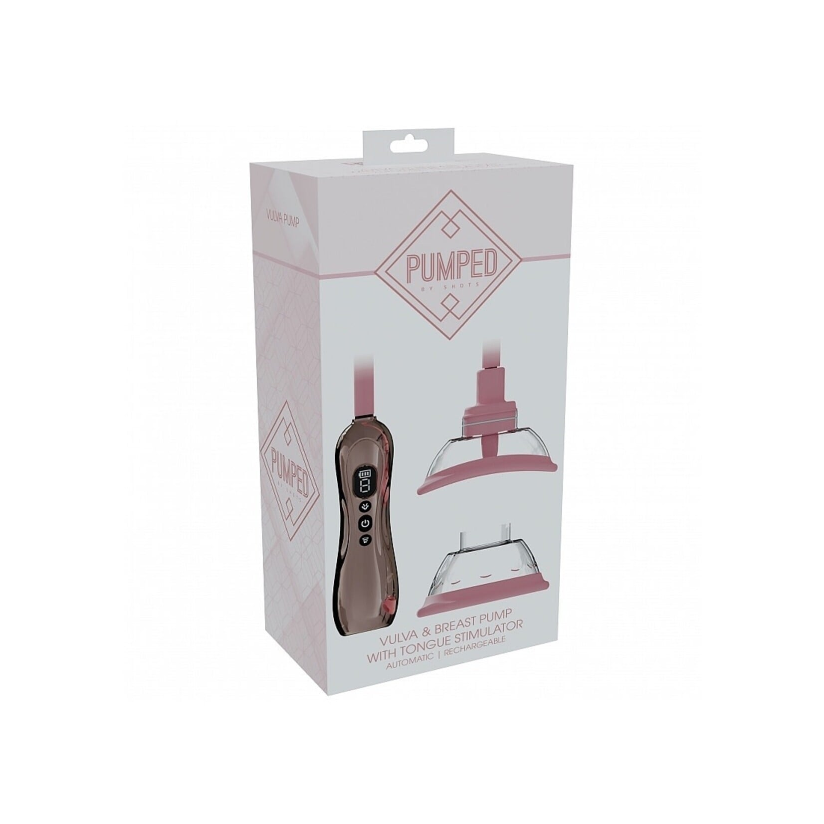 Shots Pumped Pumped Vulva And Breast Pump With Rotating & Vibrating Tongue Rose Gold