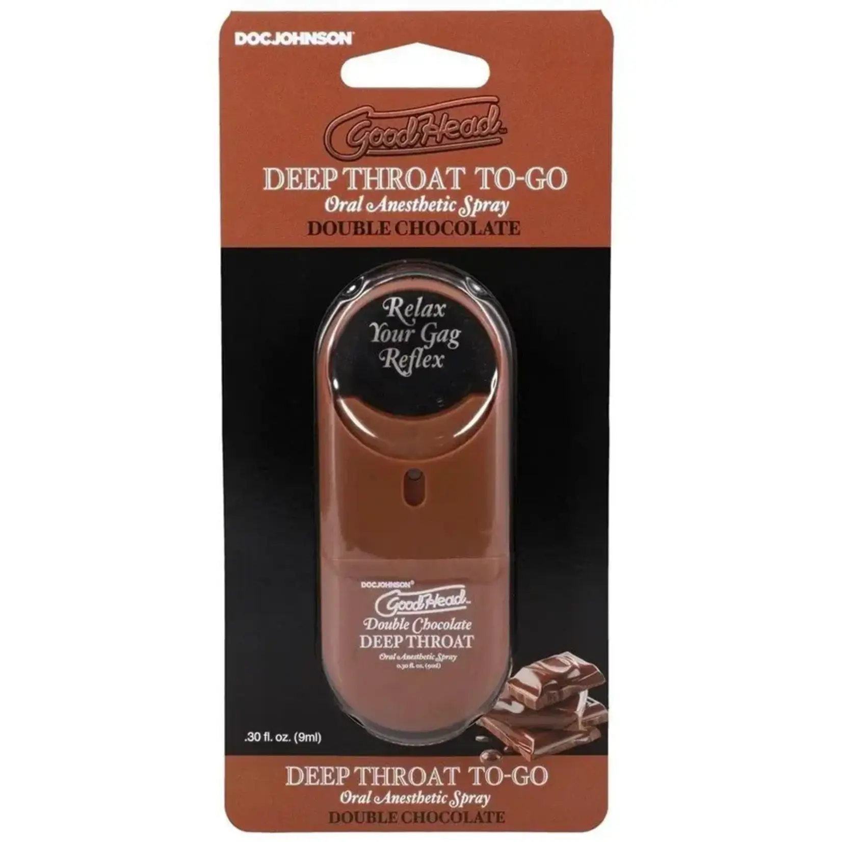 Doc Johnson Goodhead - Deep Throat Spray to-Go - Double Chocolate - .30 Fl. Oz.