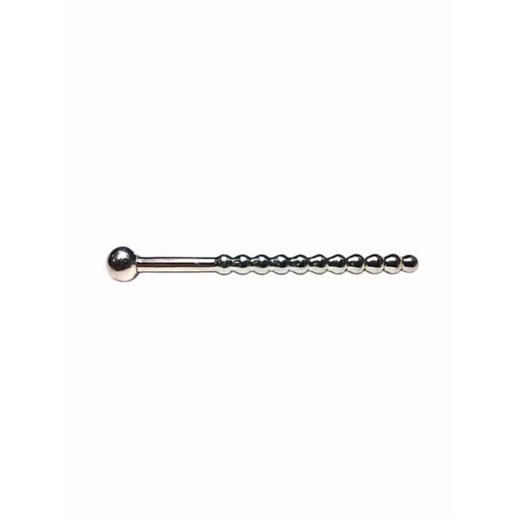 Rouge Garments Rouge Beaded Stainless Steel Urethral Sound with Stopper - Silver