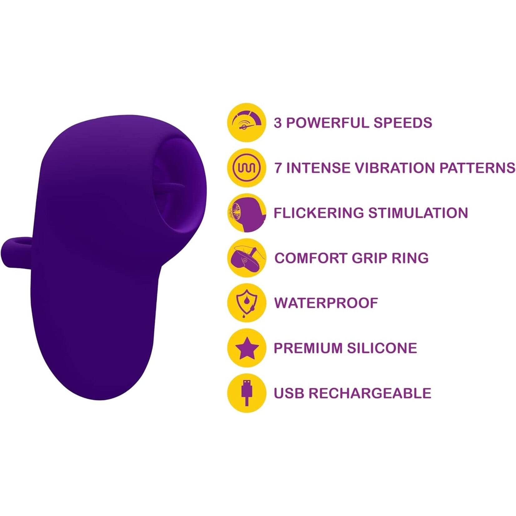 Viben Kenley - Violet - Intense Flickering Finger Vibe With Comfort Grip Ring