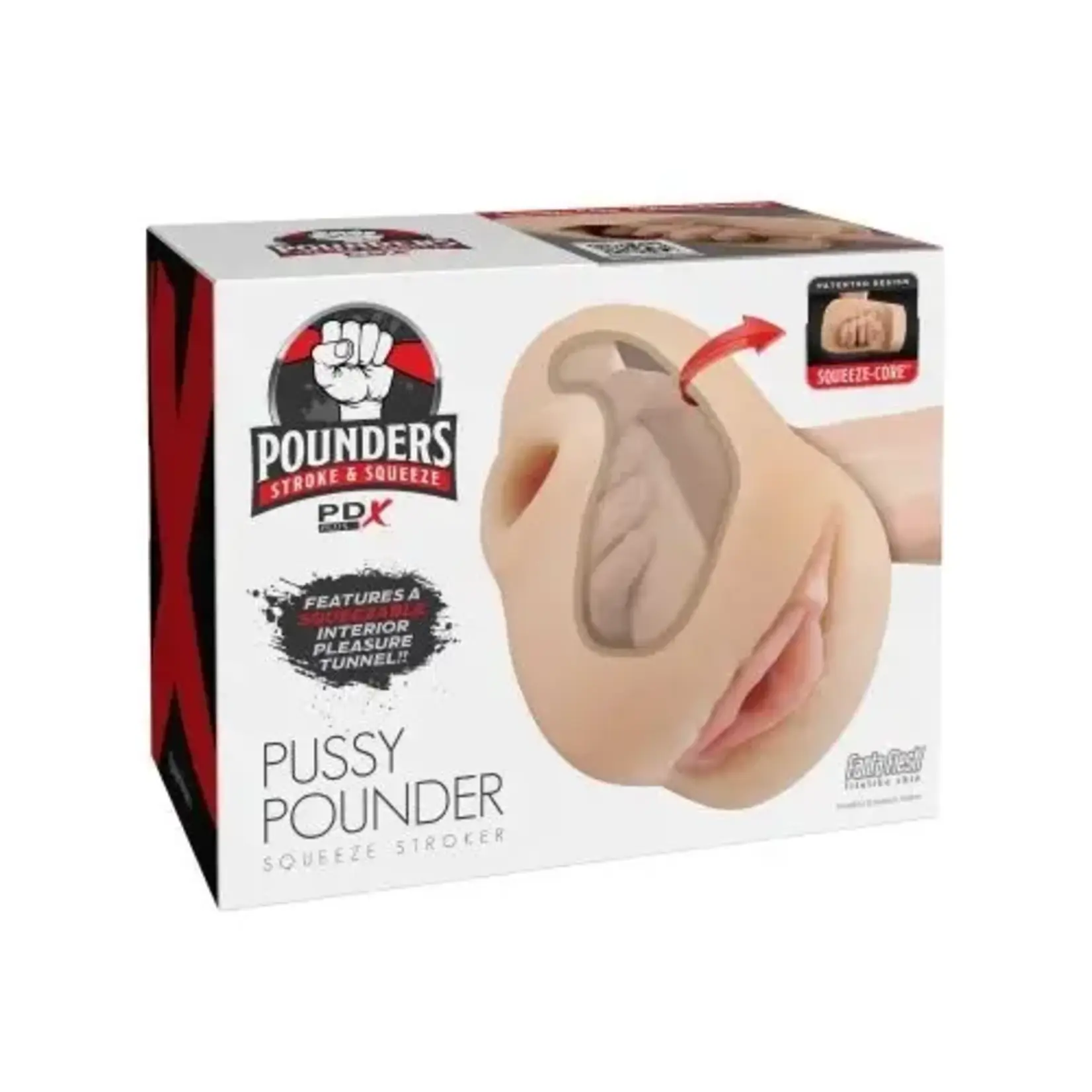 Pipedream PDX Plus Pussy Pounder Squeeze Stroker - Pussy - Vanilla