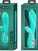 Pretty Love Thomas Super Soft Silicone Rabbit Vibrator - Turquoise