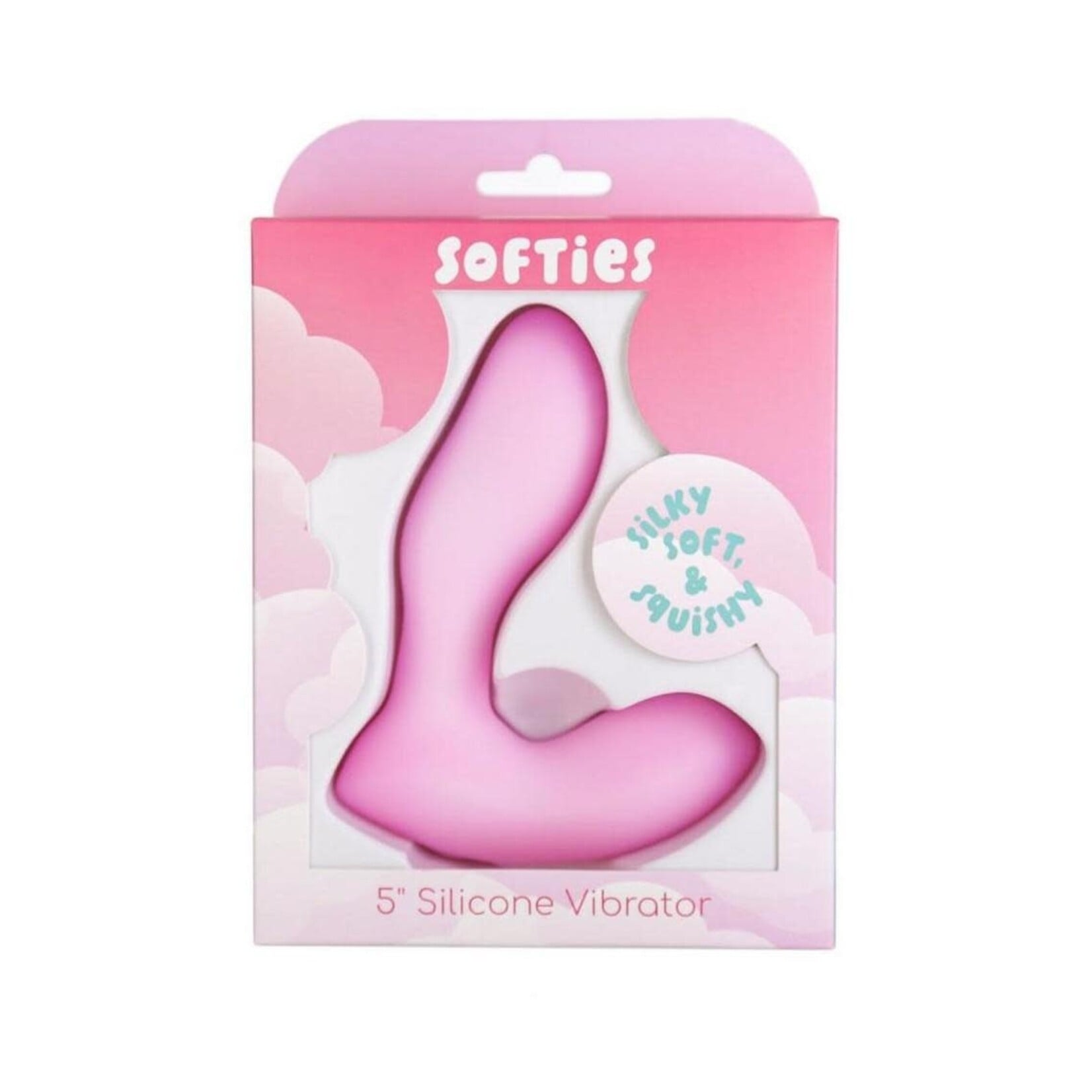 BMS Factory Softies Dual Rechargeable Silicone Vibrator 5in - Pink