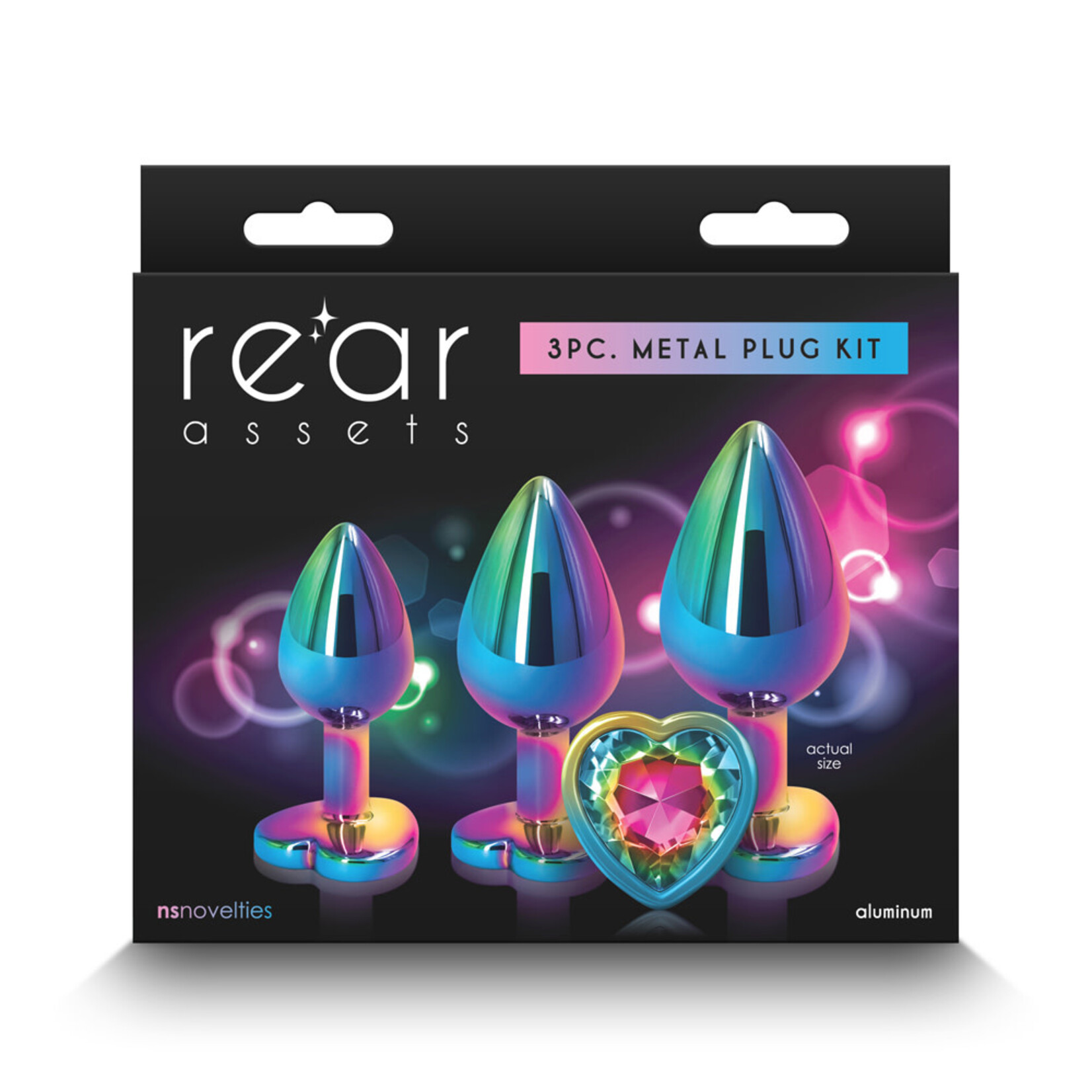 nsnovelties Rear Assets Aluminum Anal Plug Trainer Kit (3 pieces) - Multicolor