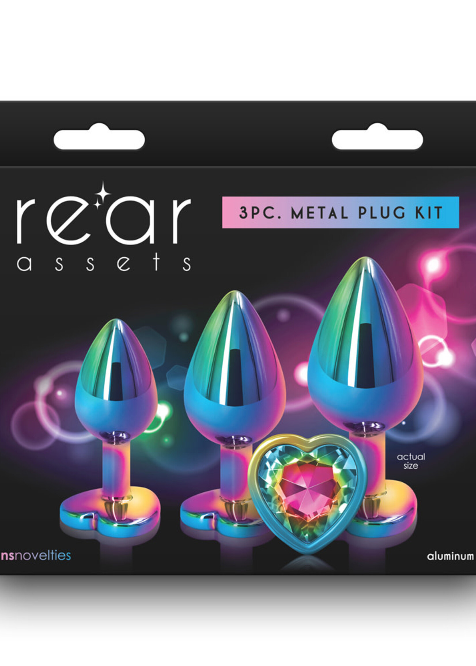 nsnovelties Rear Assets Aluminum Anal Plug Trainer Kit (3 pieces) - Multicolor