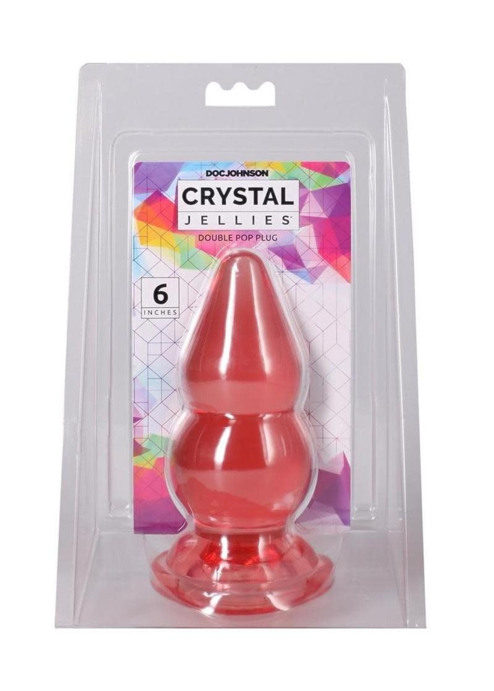 Doc Johnson Crystal Jellies - Double Pop Plug - 6 Inch