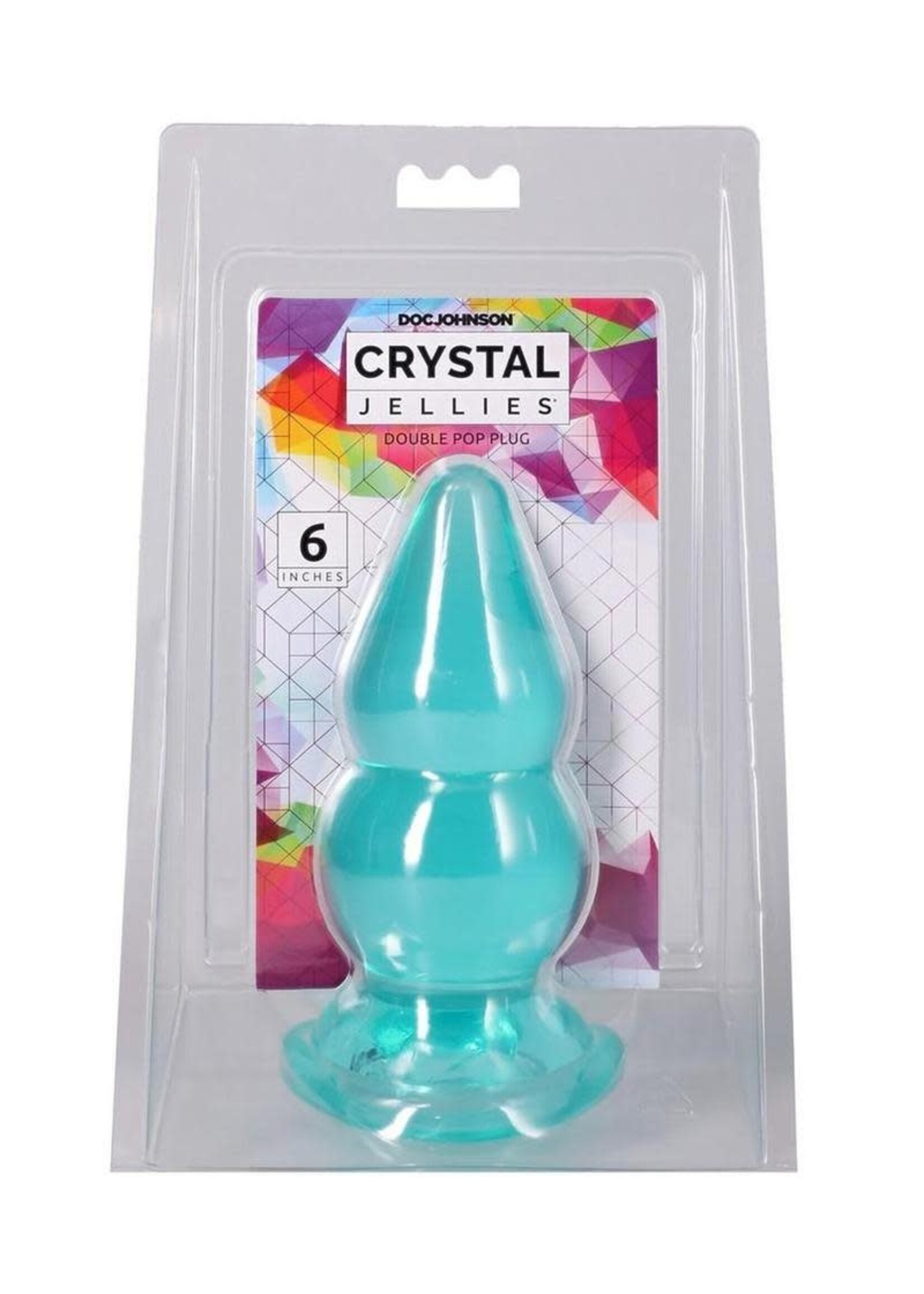 Doc Johnson Crystal Jellies - Double Pop Plug - 6 Inch