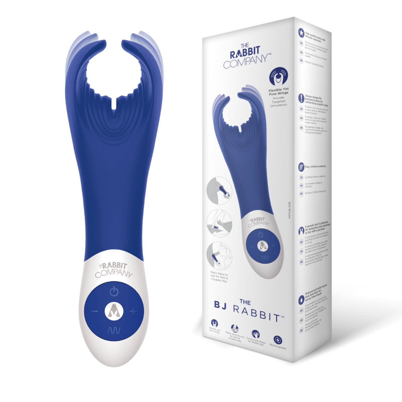 The Rabbit Company The BJ Rabbit Rechargeable Silicone Vibrator - Navy