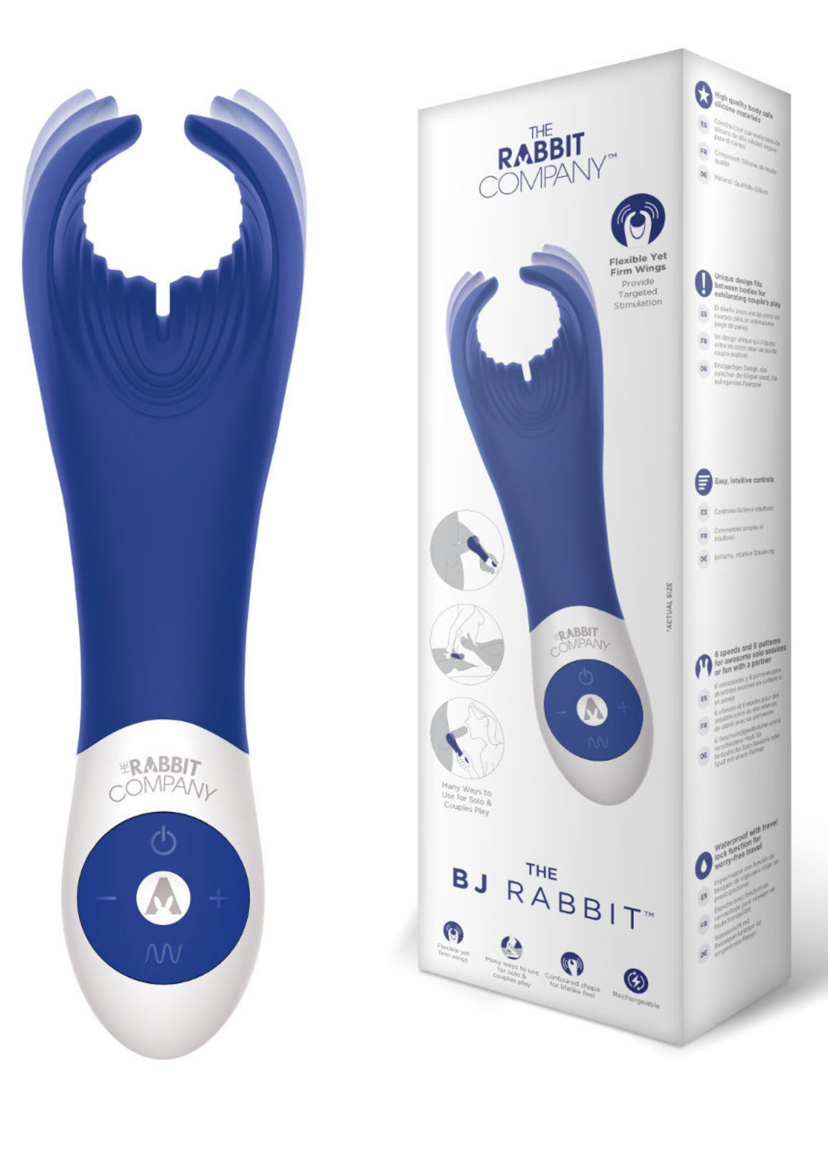 The Rabbit Company The BJ Rabbit Rechargeable Silicone Vibrator - Navy