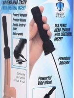 XR Brands Trinity Vibes 16x Penis Head Teaser With Urethral Sound - Black