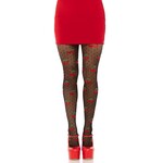 Leg Avenue Polka Dot Cherry Tights - One Size - Black