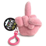 Little Genie Fucks to Give Twirly Bird Plushy Keychain Charm - Pink