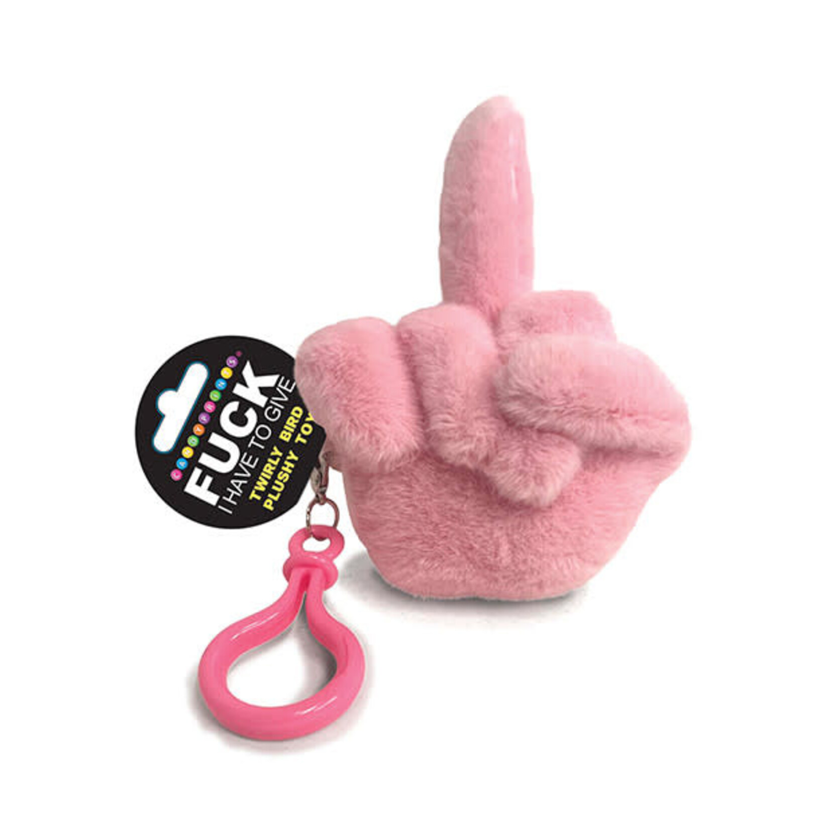 Little Genie Fucks to Give Twirly Bird Plushy Keychain Charm - Pink