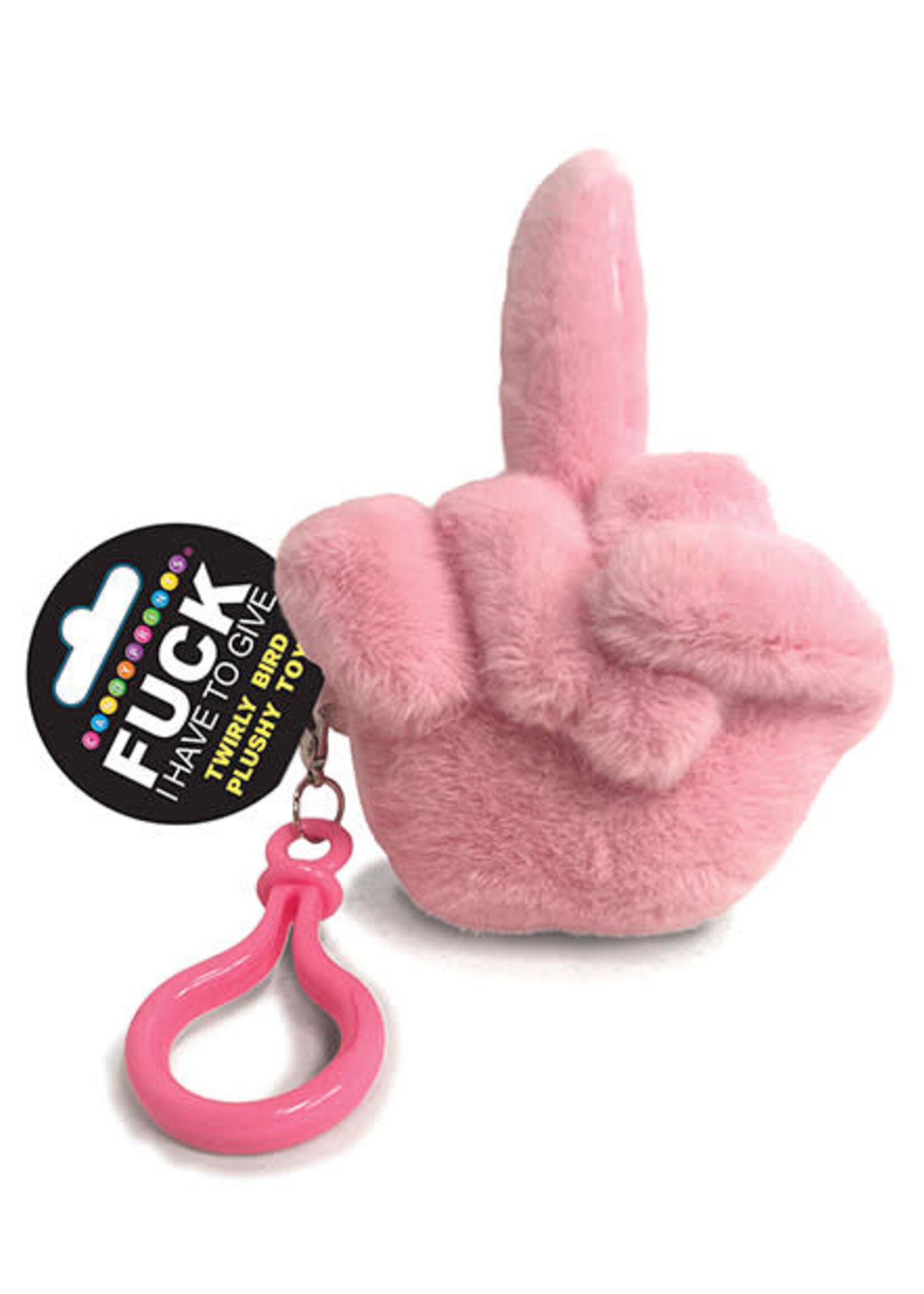 Little Genie Fucks to Give Twirly Bird Plushy Keychain Charm - Pink