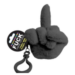Little Genie Fucks to Give Twirly Bird Plushy Keychain Charm - Black