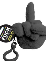 Little Genie Fucks to Give Twirly Bird Plushy Keychain Charm - Black