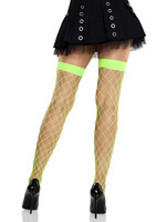 Leg Avenue Leg Avenue Fence Net Thigh High - Neon Green - O/S