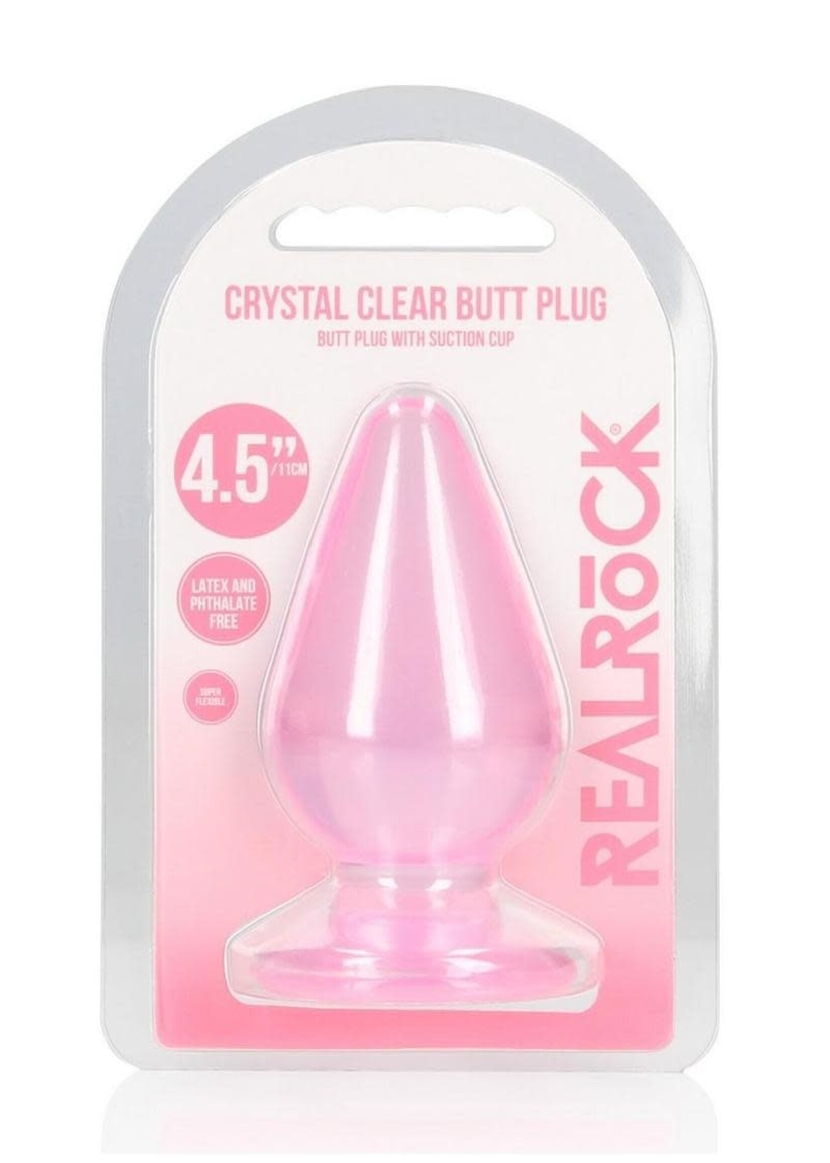 Shots RealRock Realrock Crystal Clear Anal Plug 4.5''