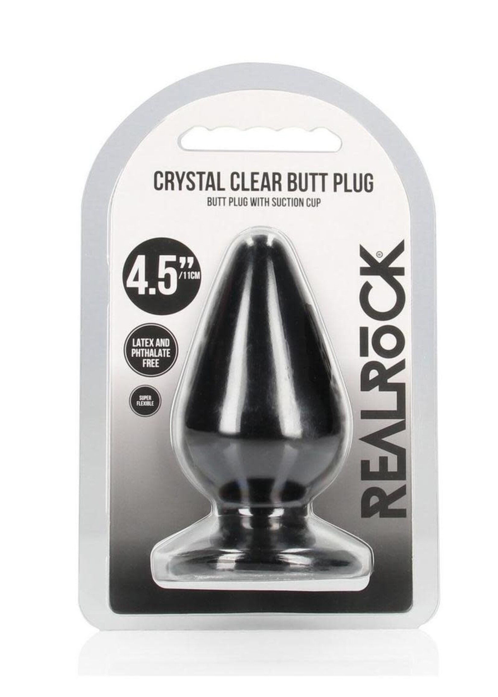 Shots RealRock Realrock Crystal Clear Anal Plug 4.5''
