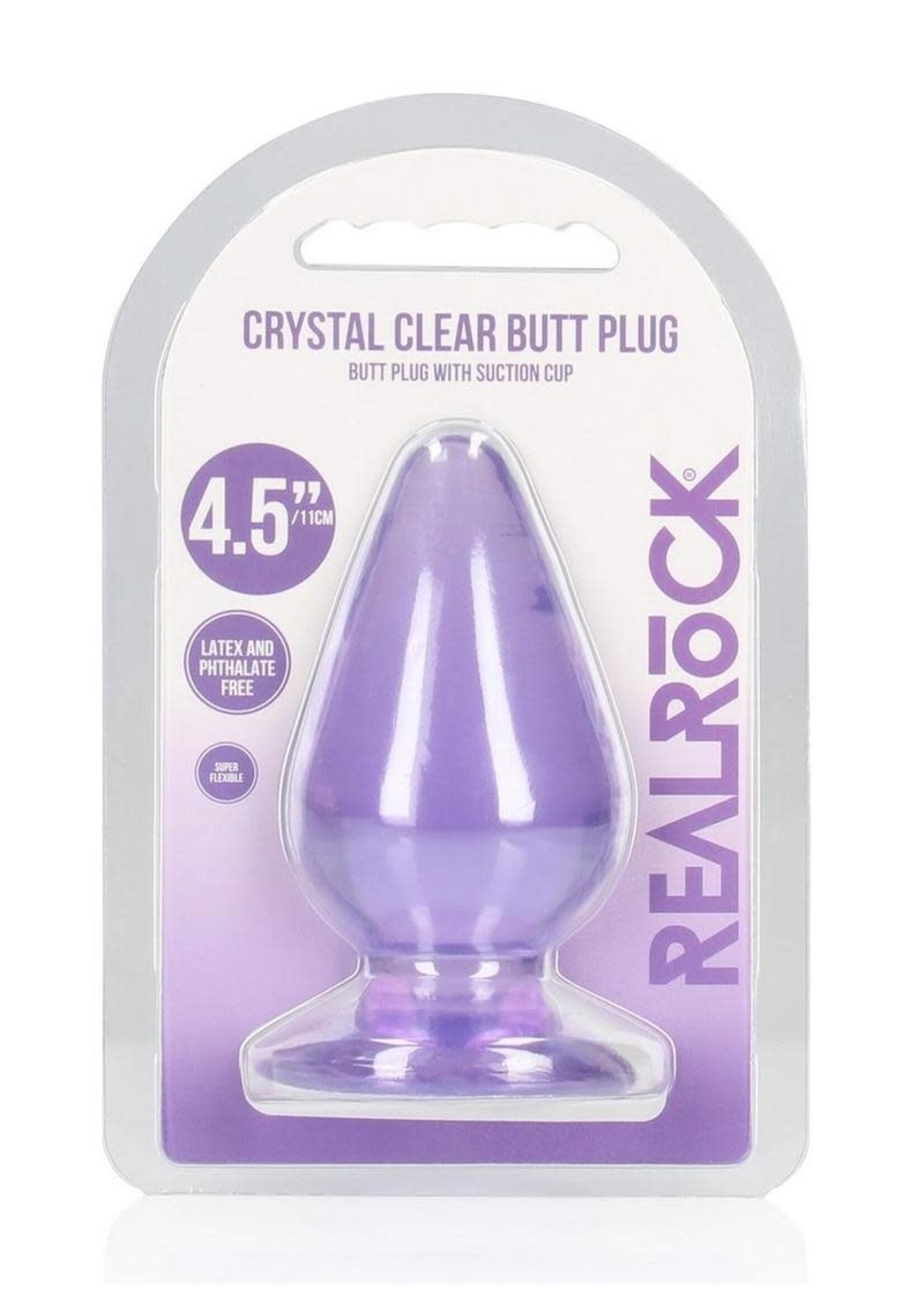 Shots RealRock Realrock Crystal Clear Anal Plug 4.5''