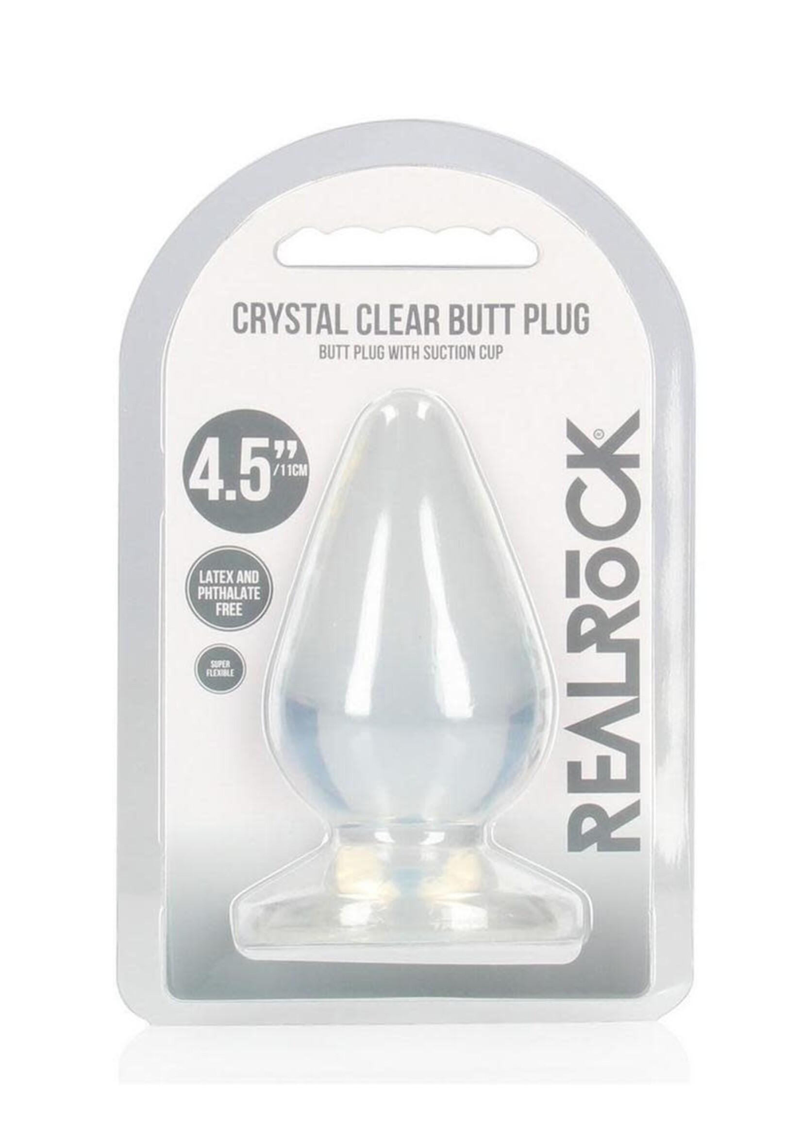 Shots RealRock Realrock Crystal Clear Anal Plug 4.5''