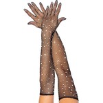 Leg Avenue Leg Avenue Rhinestone Fishnet Opera Length Gloves - OS - Black