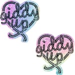 Neva Nude Neva Nude Giddy Up Heart Reflective Pasties - Rainbow O/S