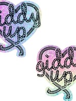 Neva Nude Neva Nude Giddy Up Heart Reflective Pasties - Rainbow O/S