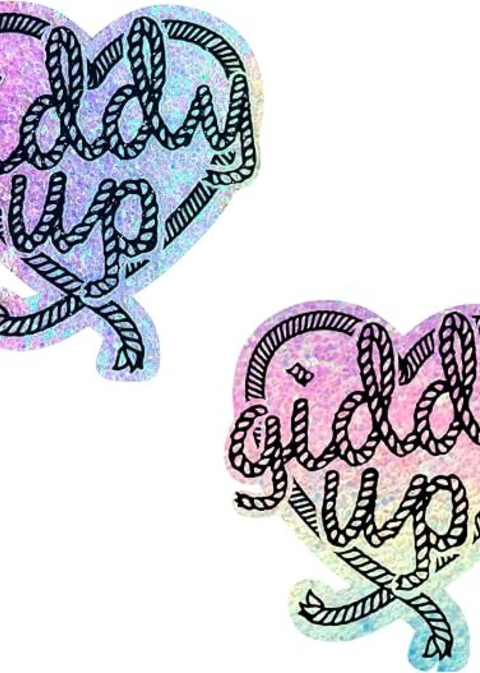 Neva Nude Neva Nude Giddy Up Heart Reflective Pasties - Rainbow O/S
