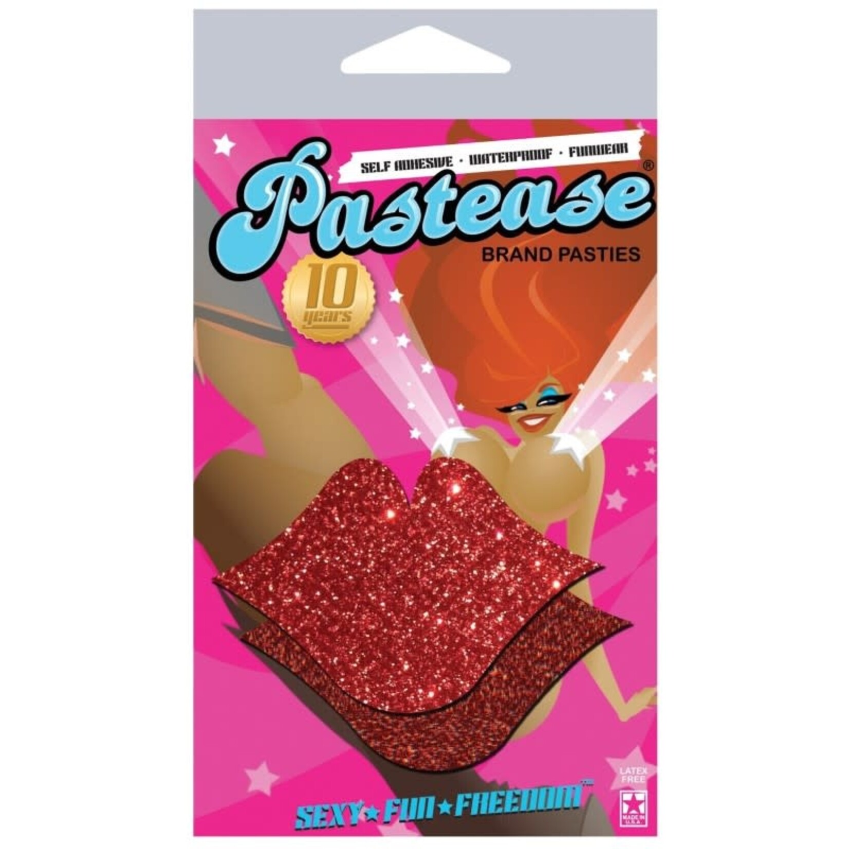Pastease Pastease Glitter Lips - Red O/S