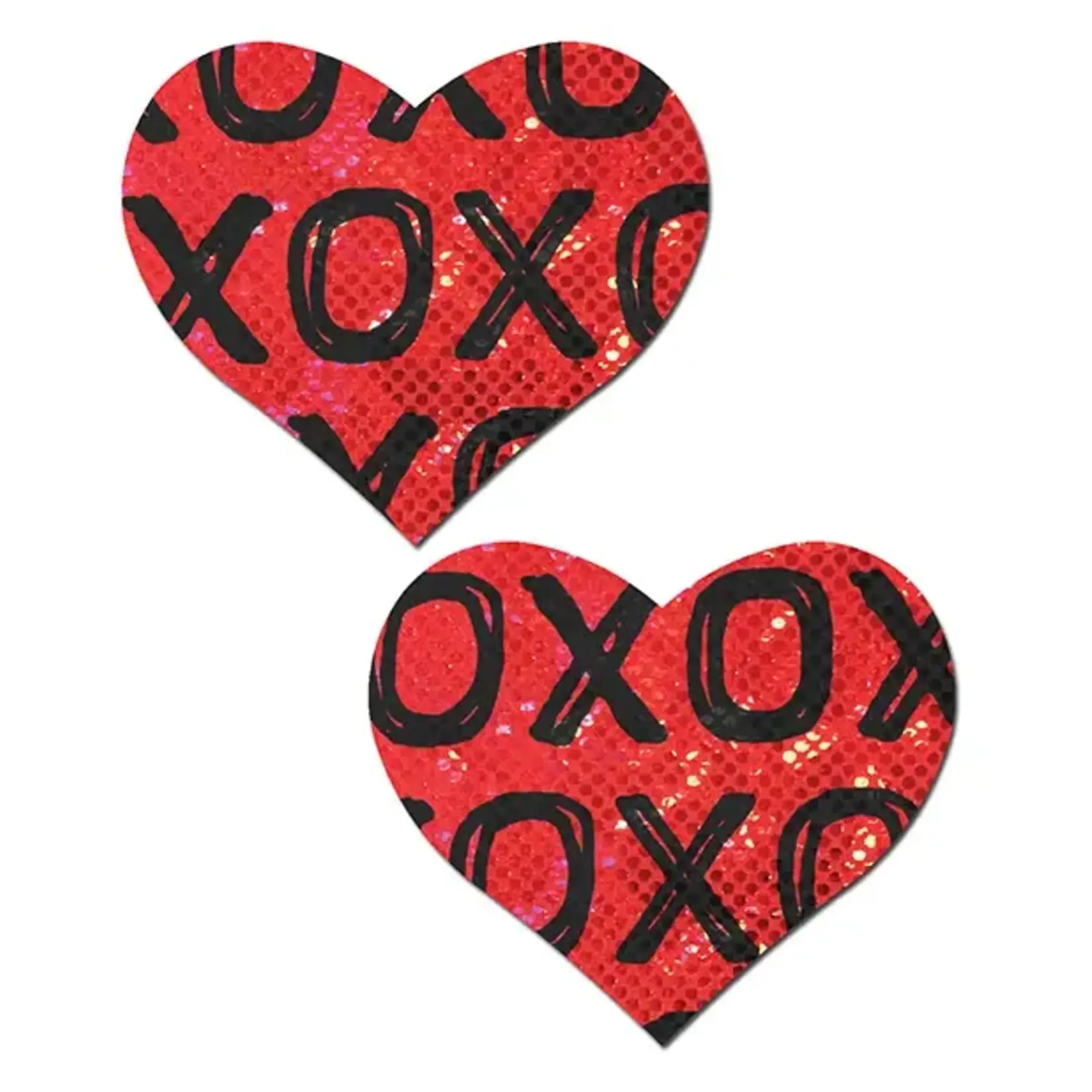 Pastease Pastease Glitter XOXO Heart - Red/Black O/S
