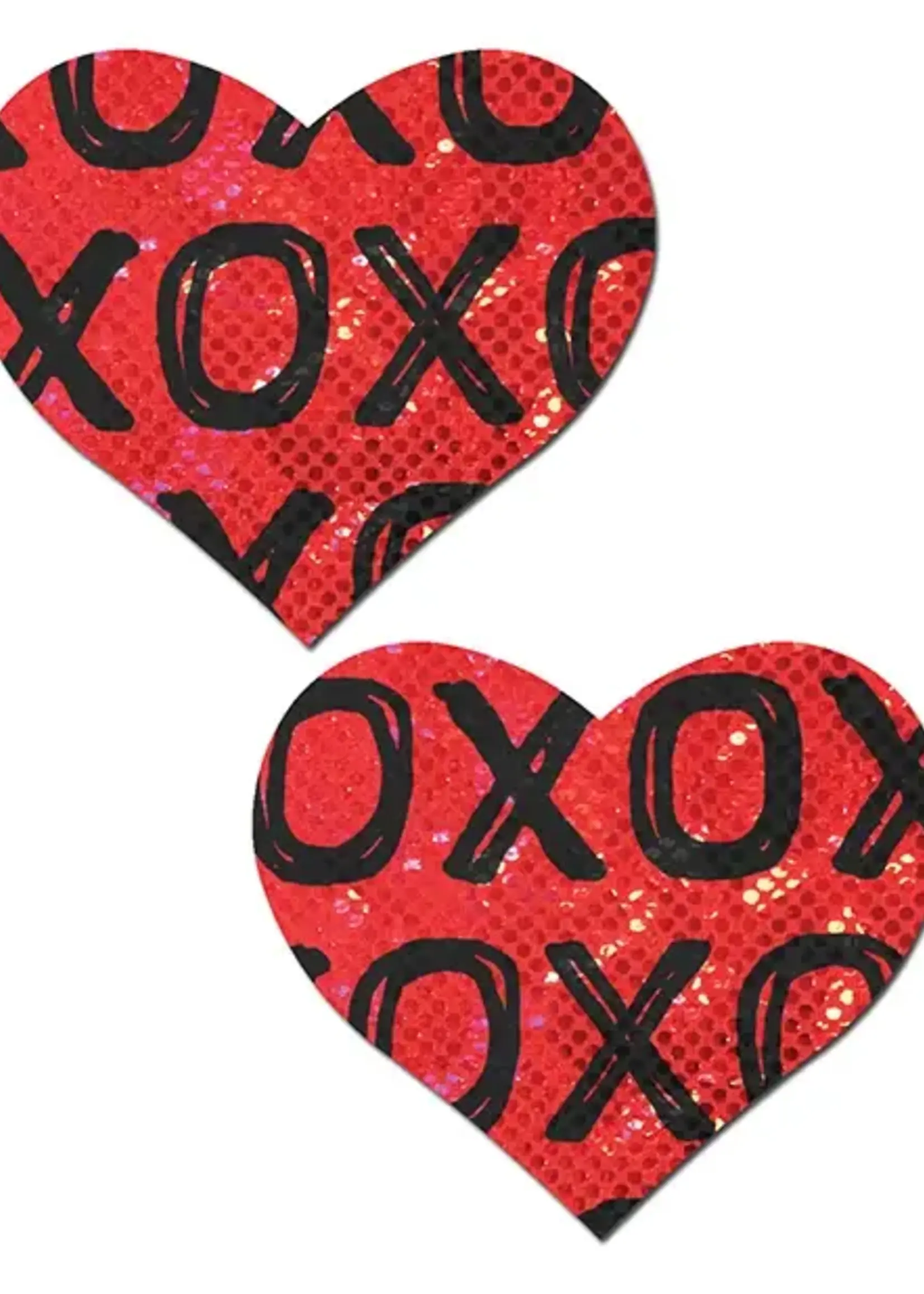 Pastease Pastease Glitter XOXO Heart - Red/Black O/S