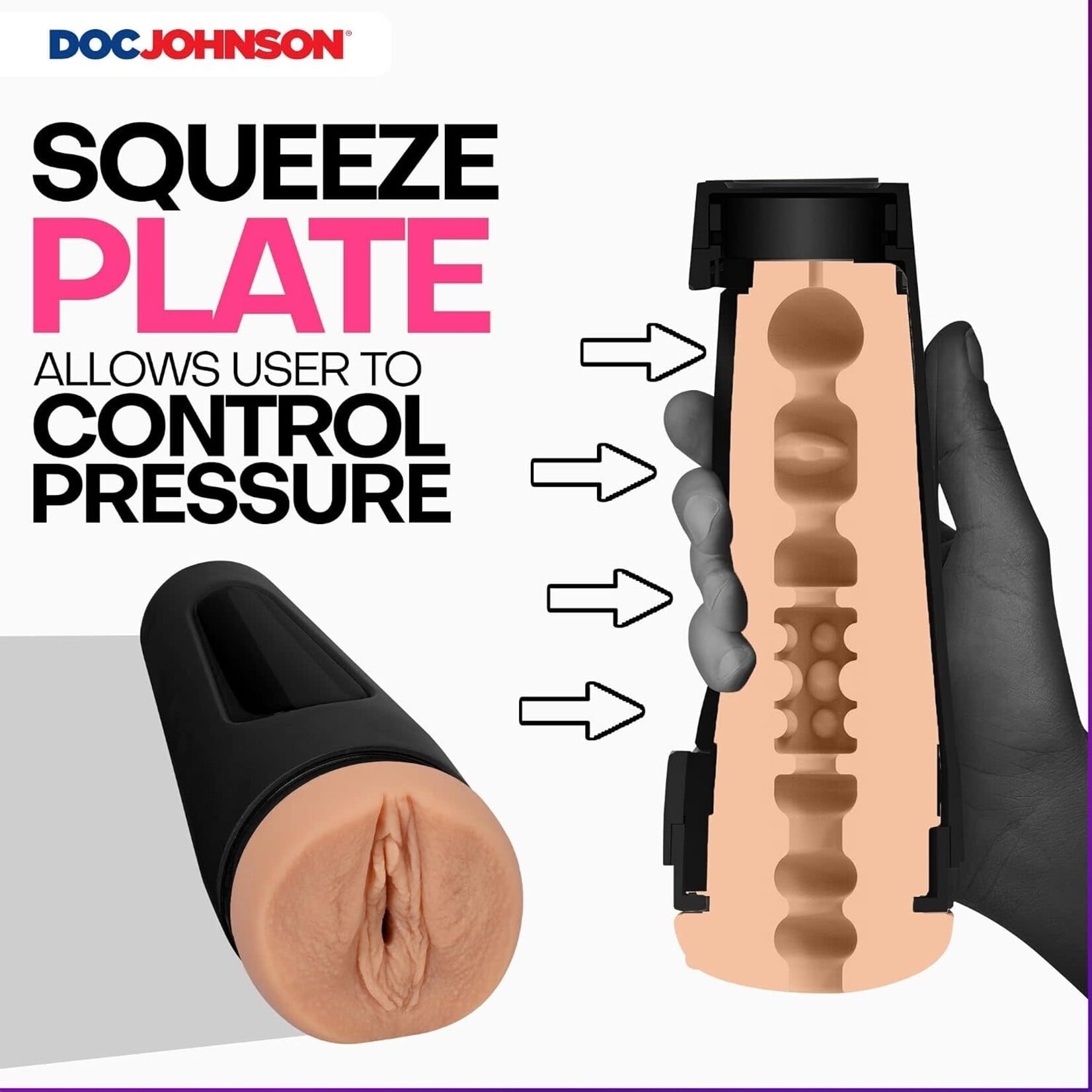 Doc Johnson Main Squeeze Jane Wilde Ultraskyn Masturbator - Pussy - Vanilla