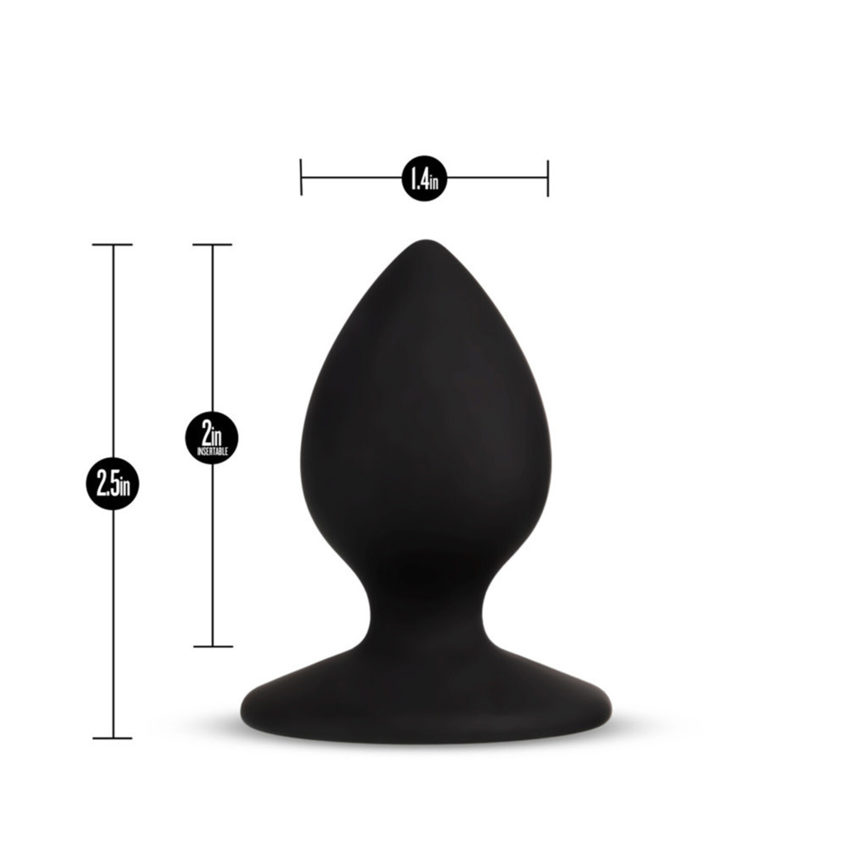 Blush Novelties Temptasia Slut Silicone Butt Plug - Black