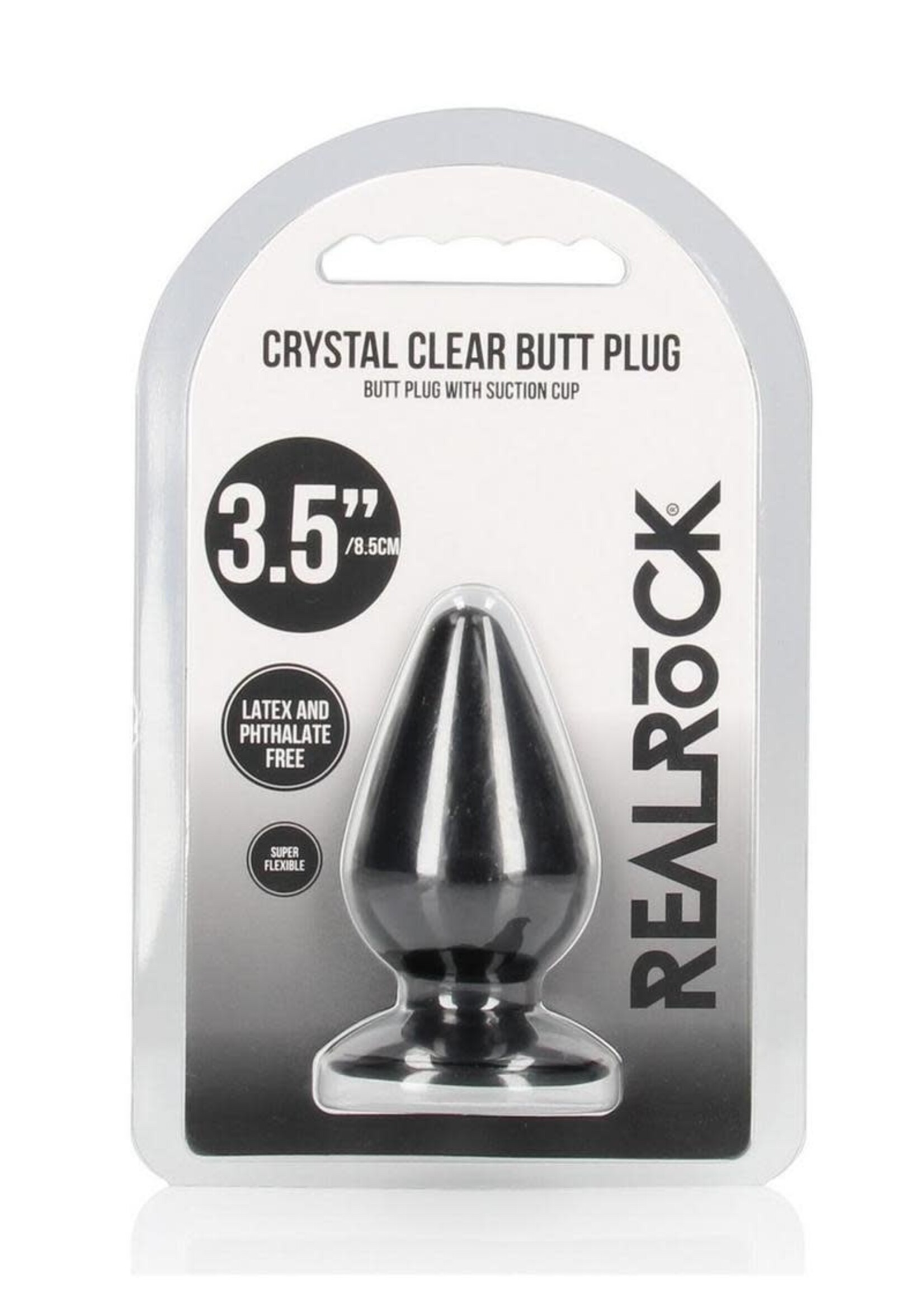 Shots RealRock Realrock Crystal Clear Anal Plug 3.5"