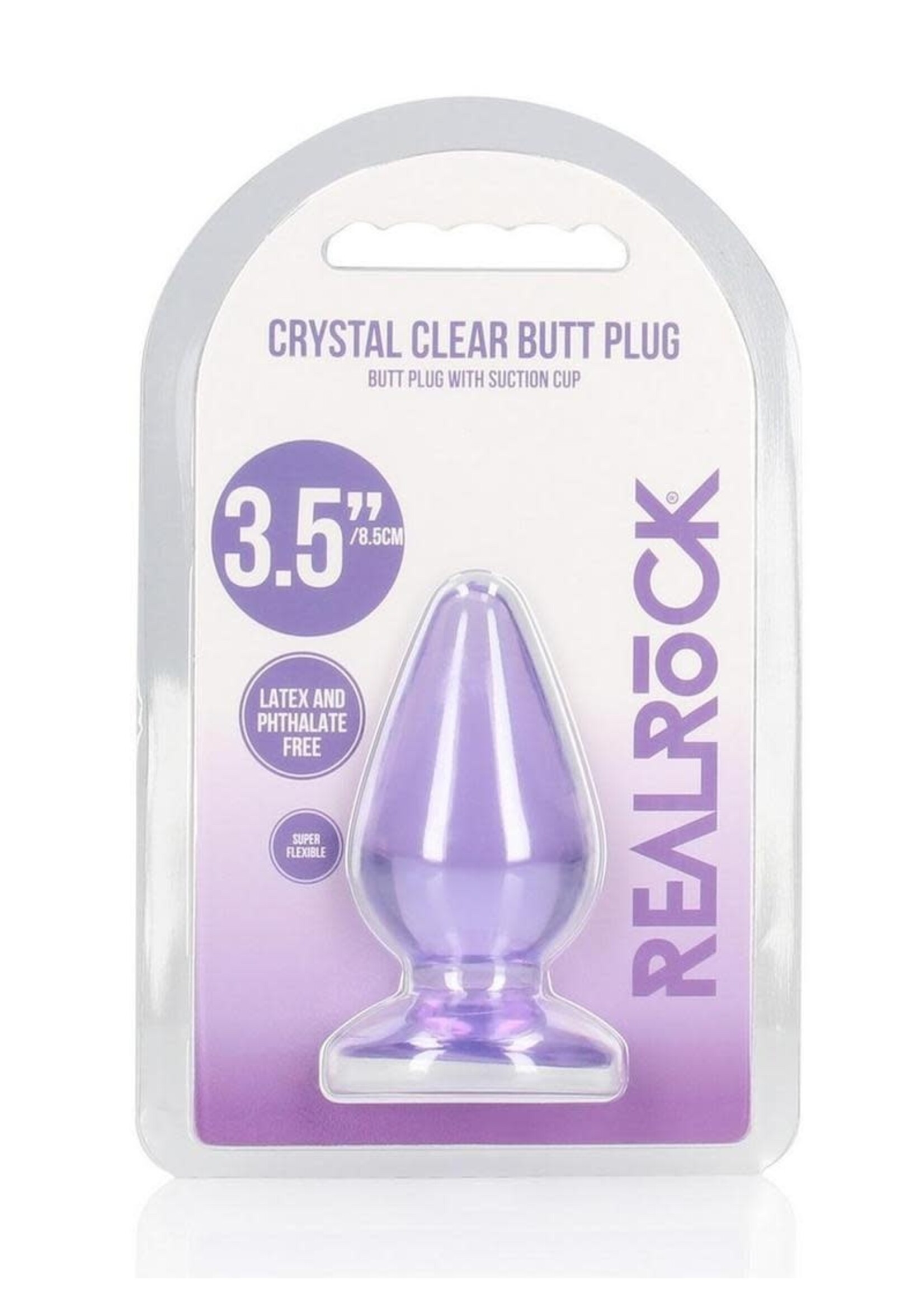Shots RealRock Realrock Crystal Clear Anal Plug 3.5"