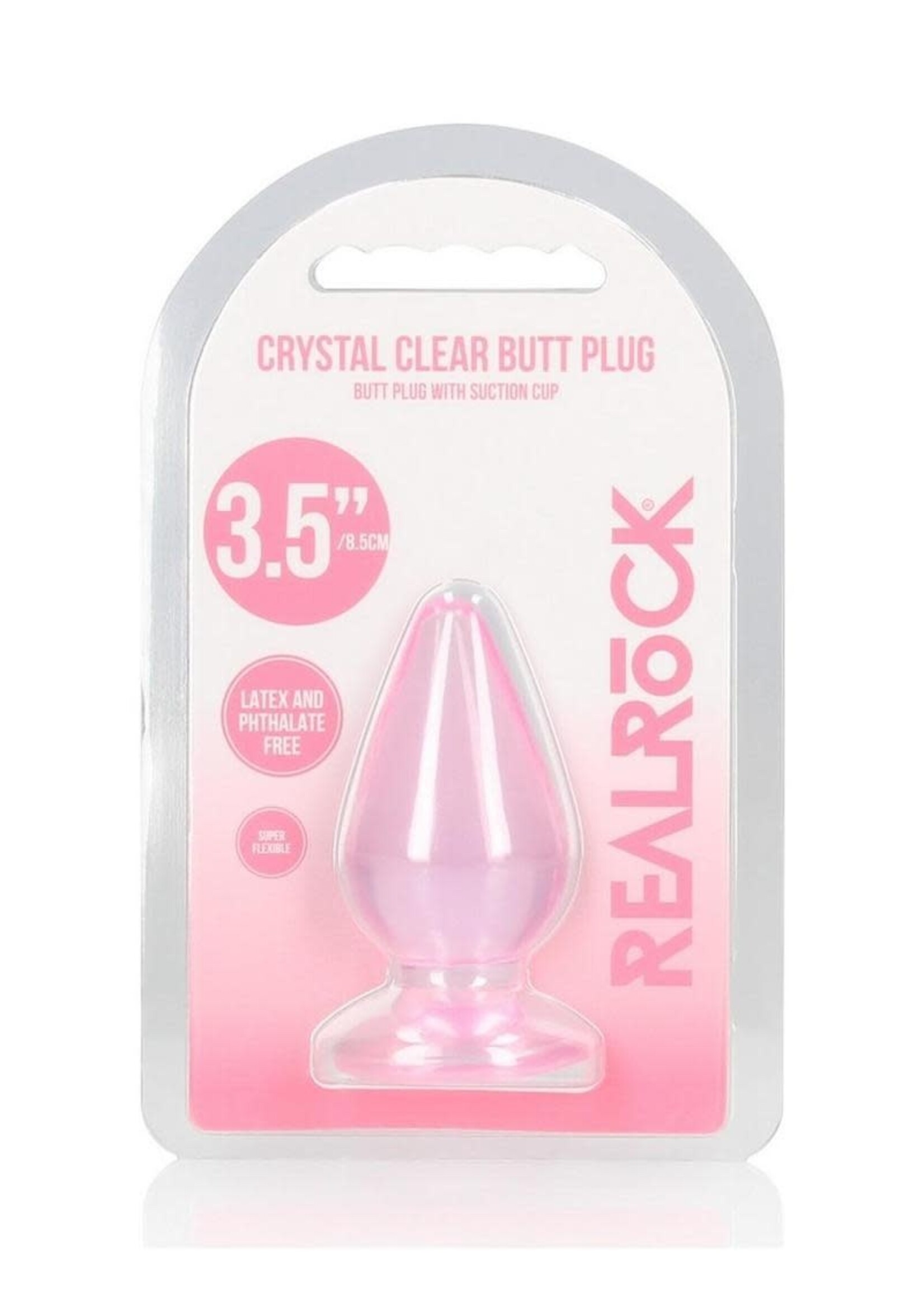 Shots RealRock Realrock Crystal Clear Anal Plug 3.5"