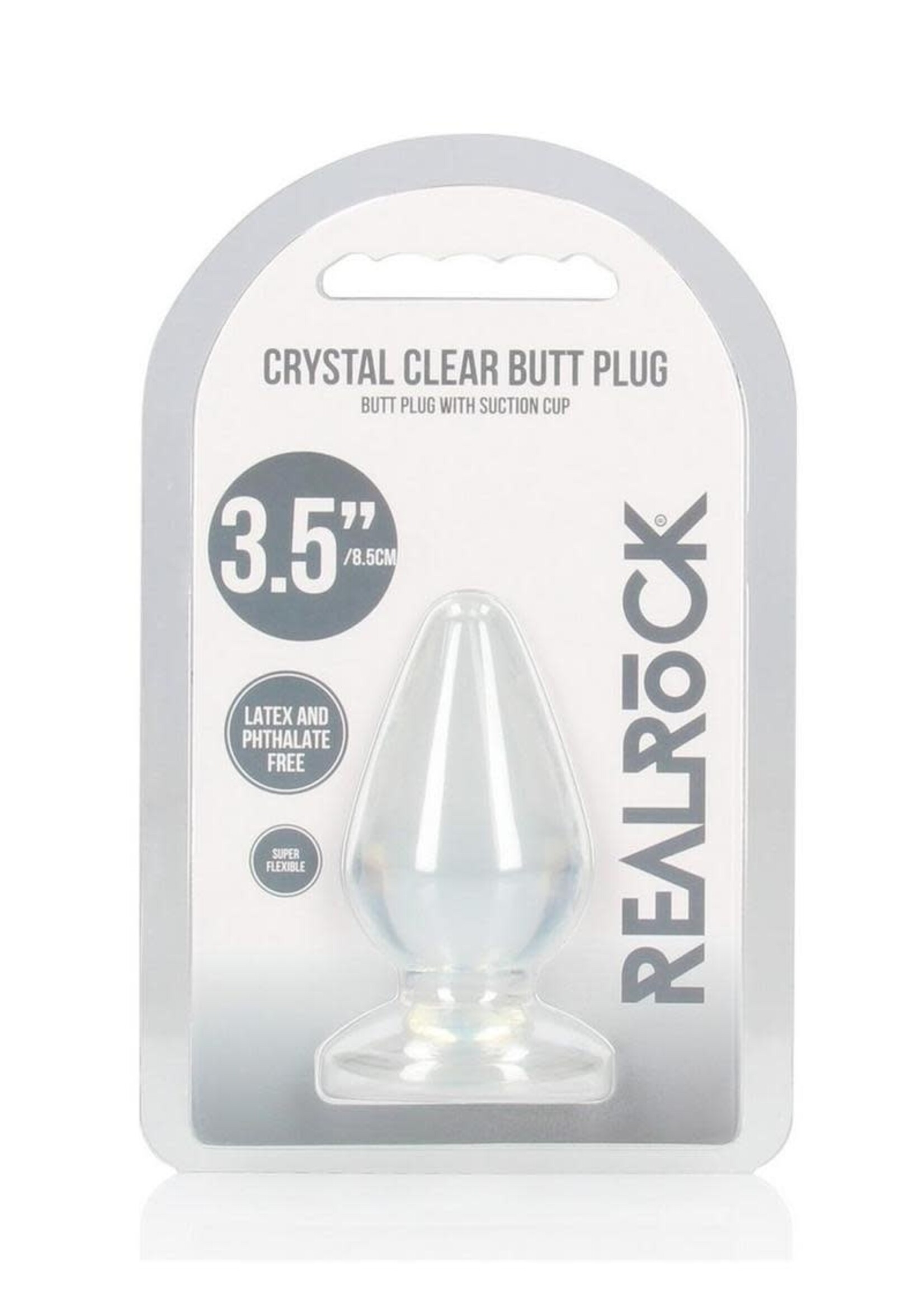 Shots RealRock Realrock Crystal Clear Anal Plug 3.5"