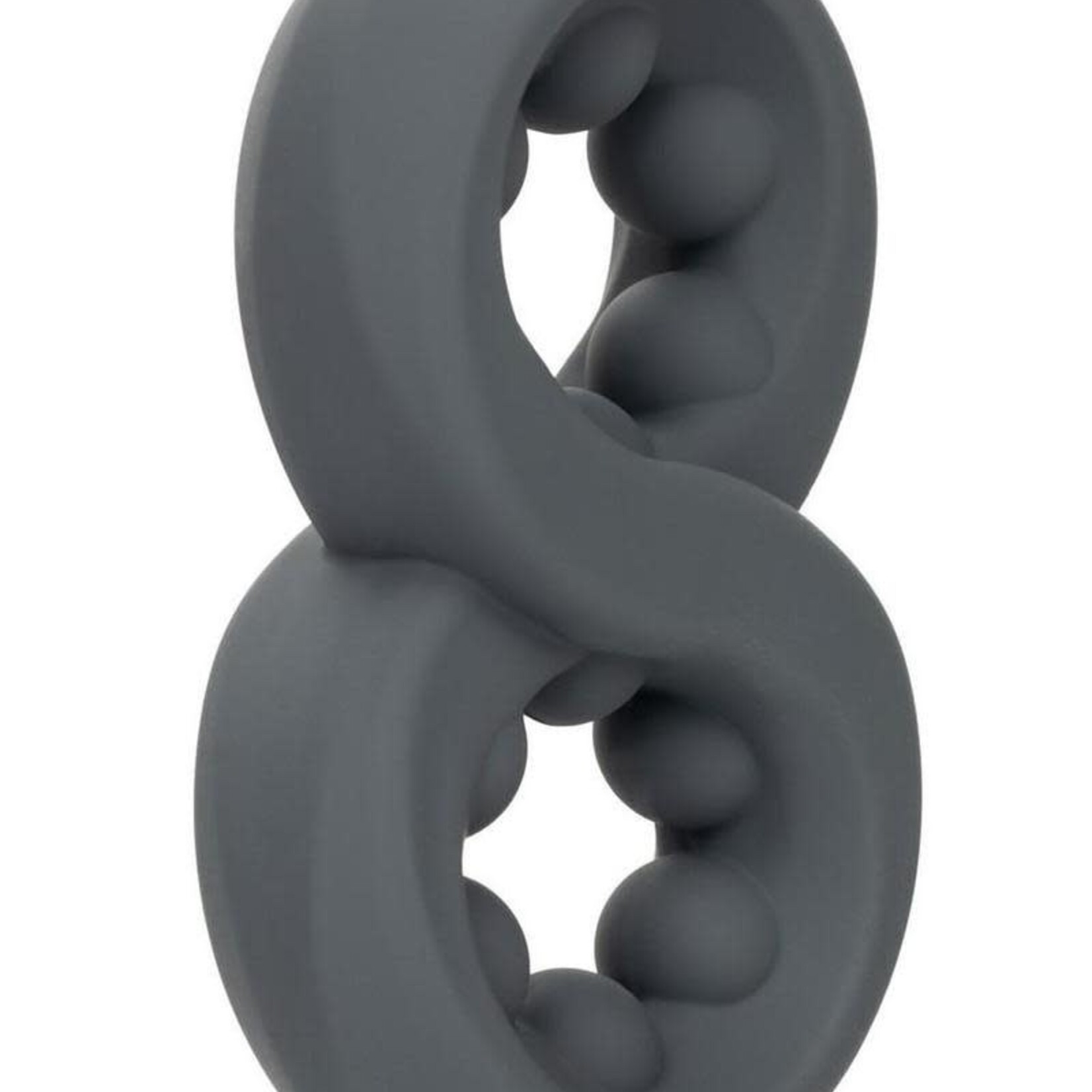 Calexotics Alpha Liquid Silicone Beaded Crazy 8 Cock Ring - Gray