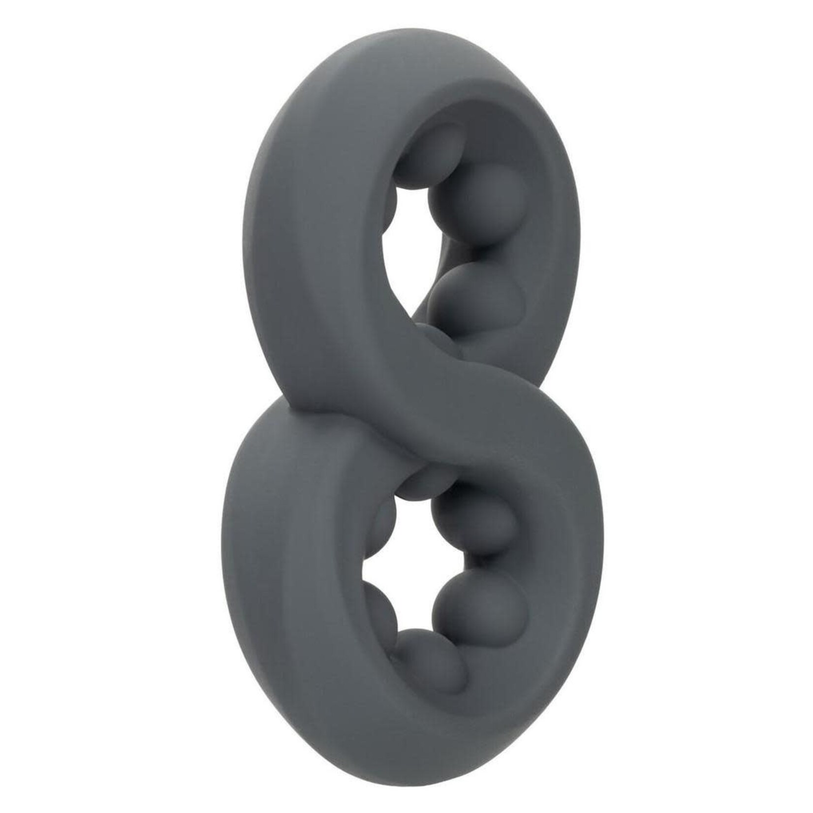 Calexotics Alpha Liquid Silicone Beaded Crazy 8 Cock Ring - Gray