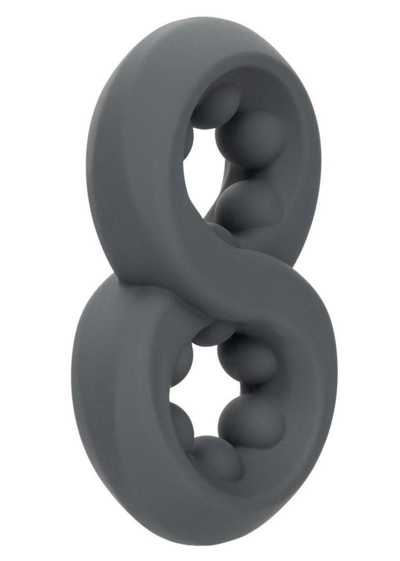 Calexotics Alpha Liquid Silicone Beaded Crazy 8 Cock Ring - Gray