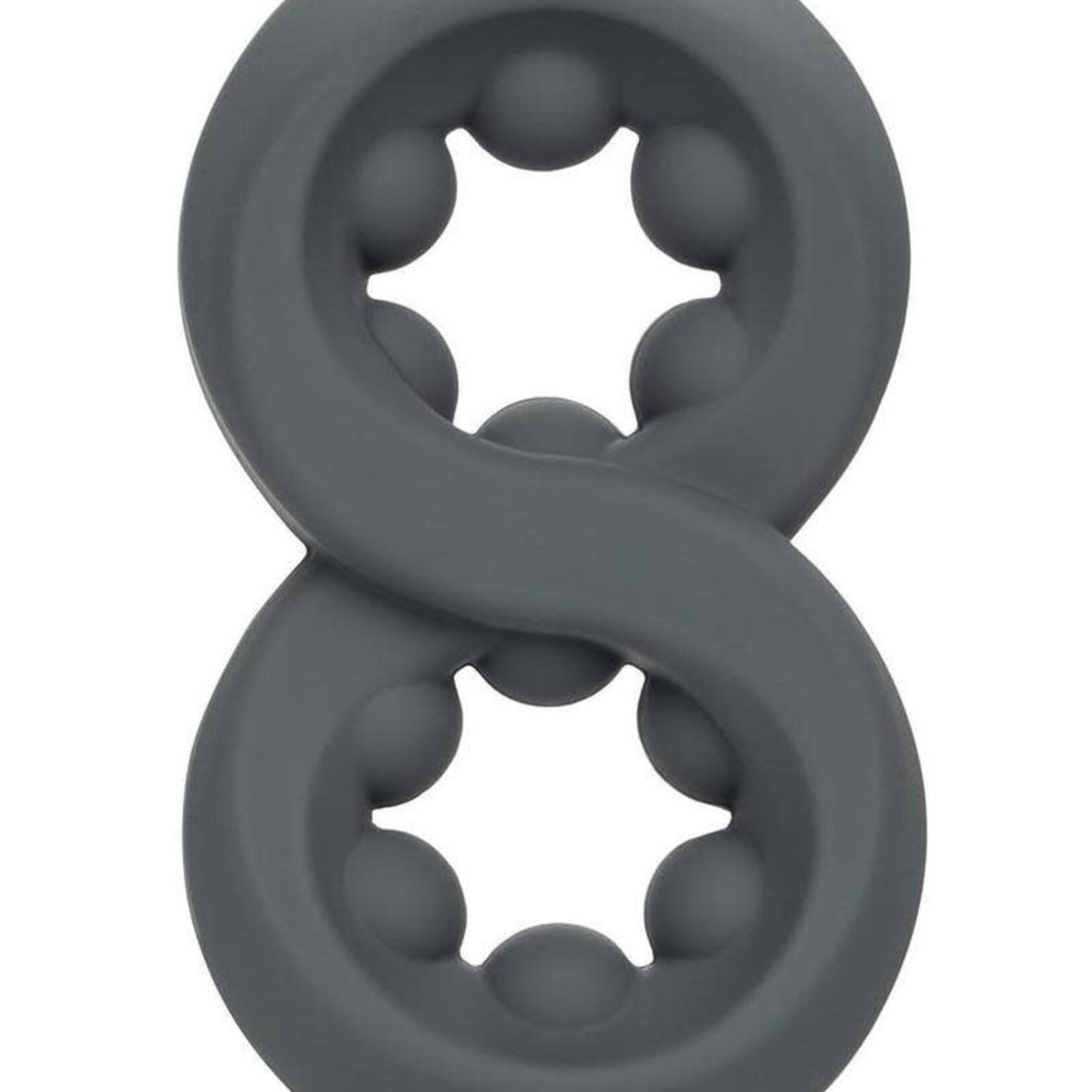 Calexotics Alpha Liquid Silicone Beaded Crazy 8 Cock Ring - Gray
