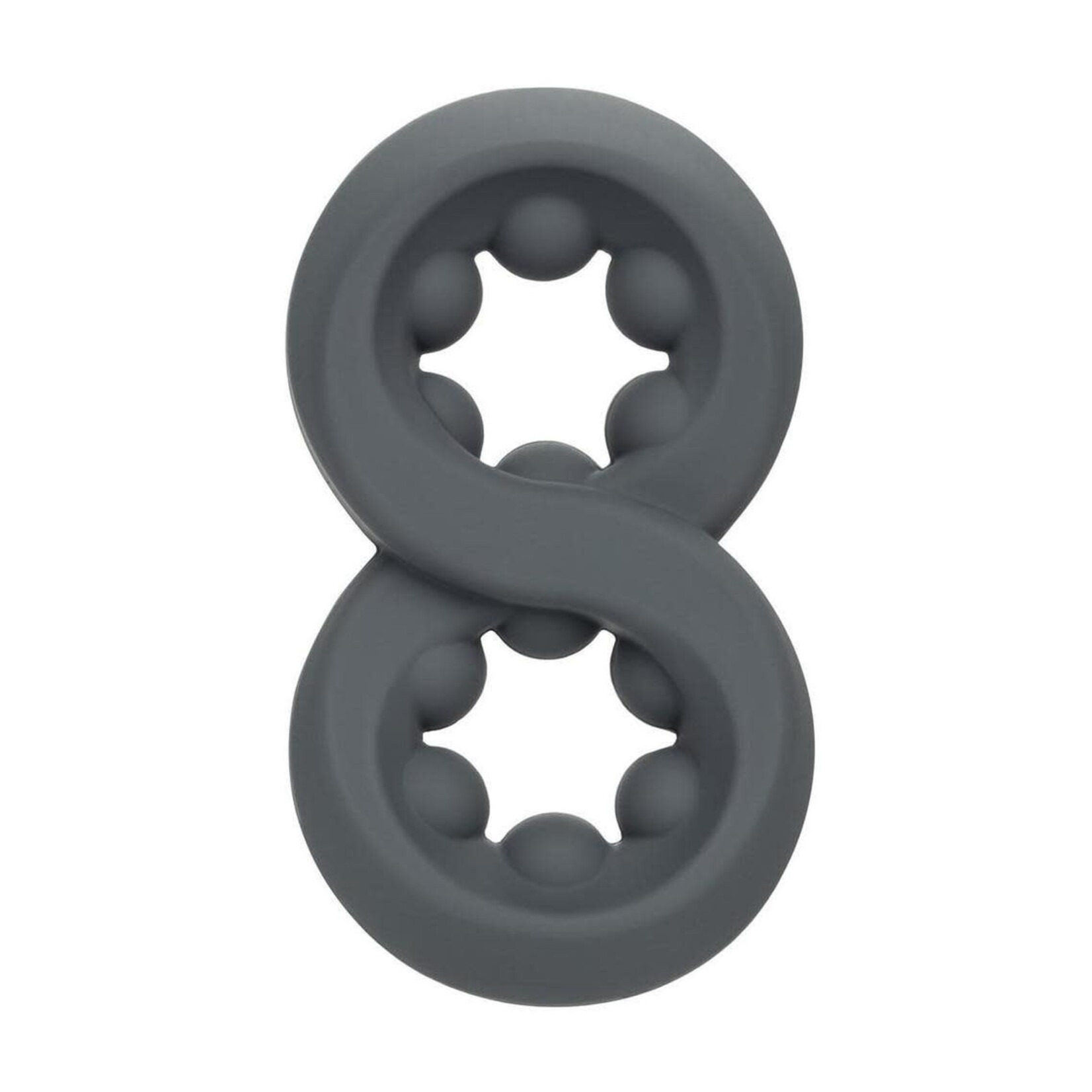 Calexotics Alpha Liquid Silicone Beaded Crazy 8 Cock Ring - Gray
