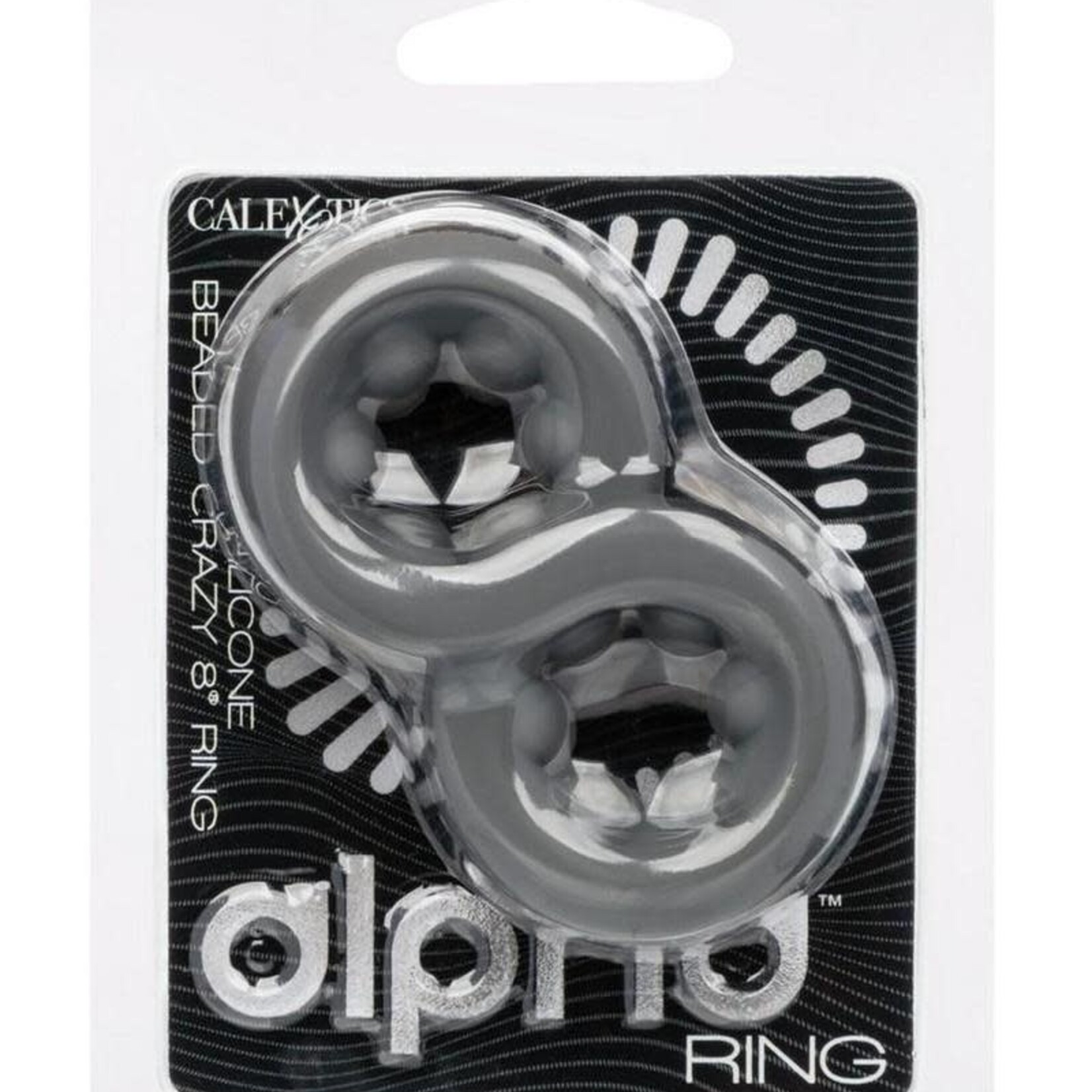 Calexotics Alpha Liquid Silicone Beaded Crazy 8 Cock Ring - Gray