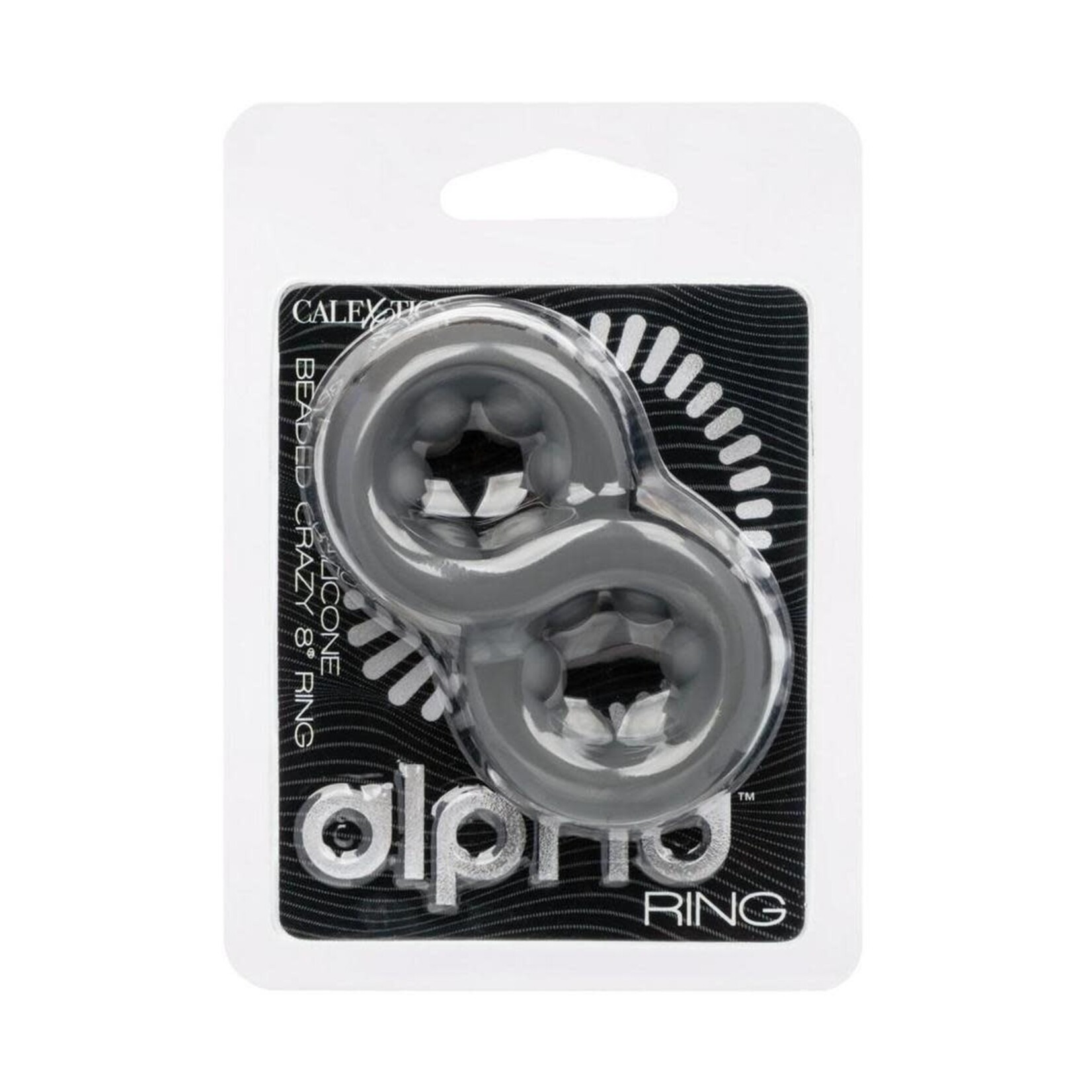 Calexotics Alpha Liquid Silicone Beaded Crazy 8 Cock Ring - Gray